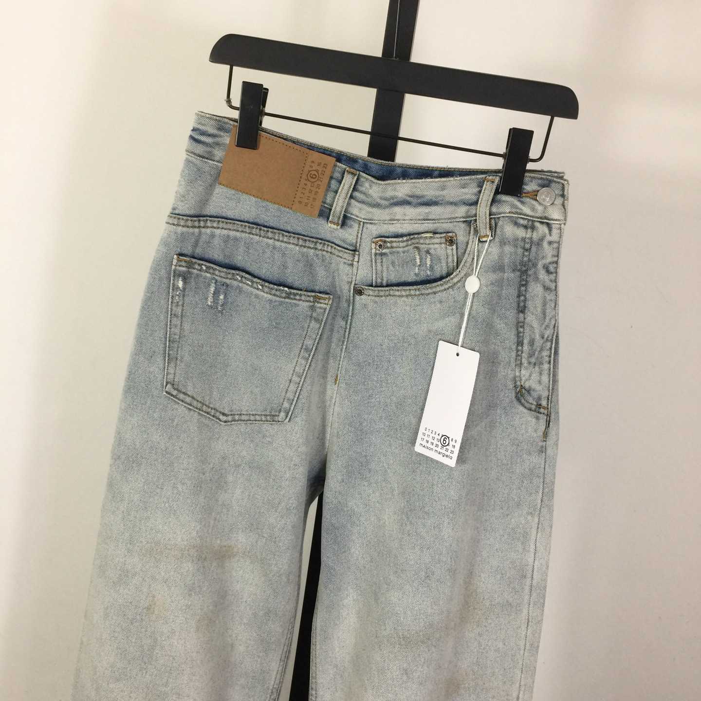 MM6 Maison Margiela Twist Wide Leg Jeans - FashionPlug
