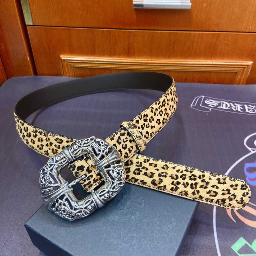 Chrome Hearts Leather Belt   - FashionPlug