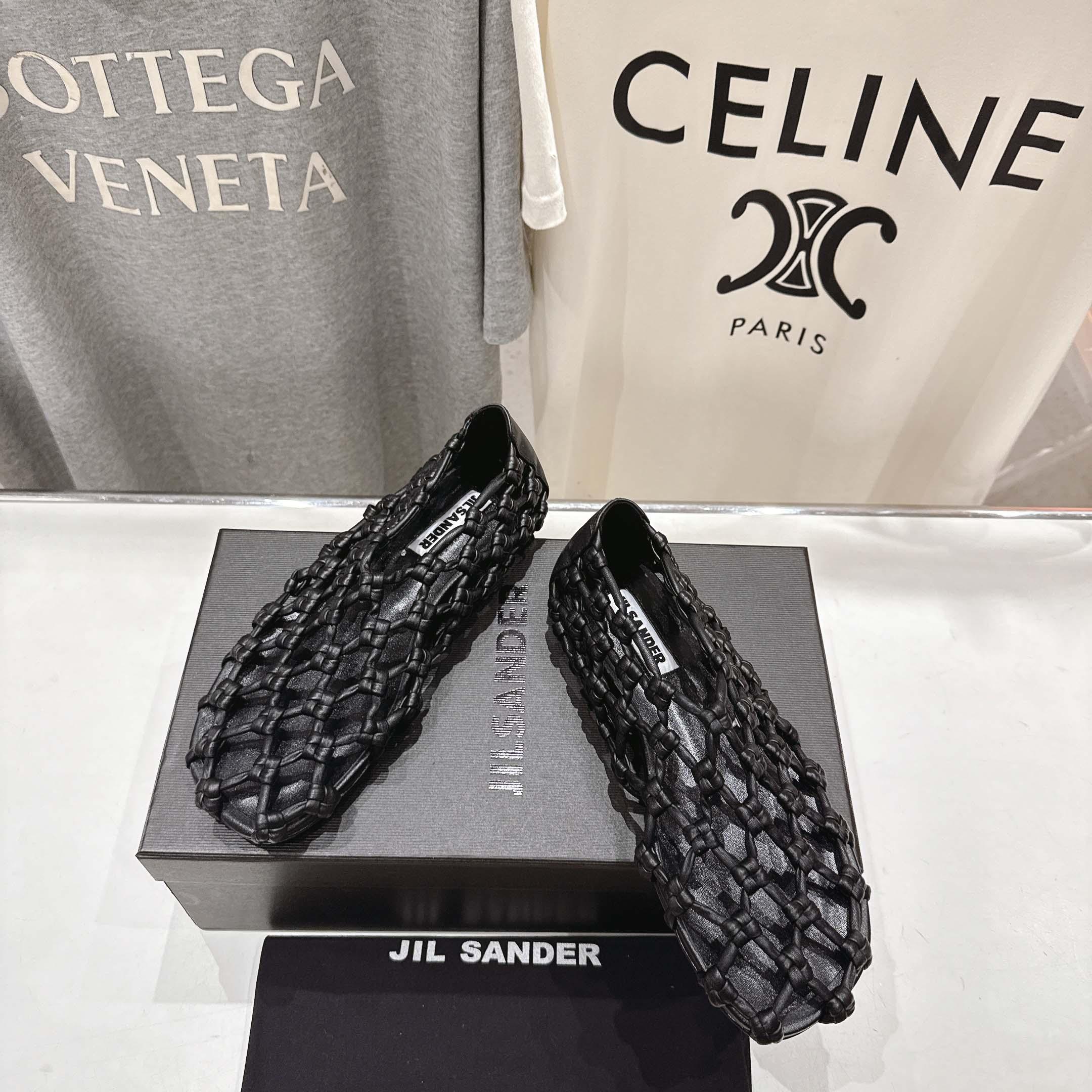 JIl Sander Knot-detail Ballet Flats - FashionPlug