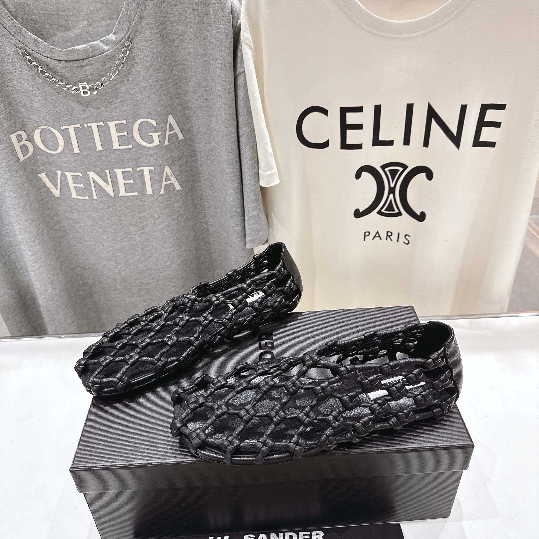 JIl Sander Knot-detail Ballet Flats - FashionPlug