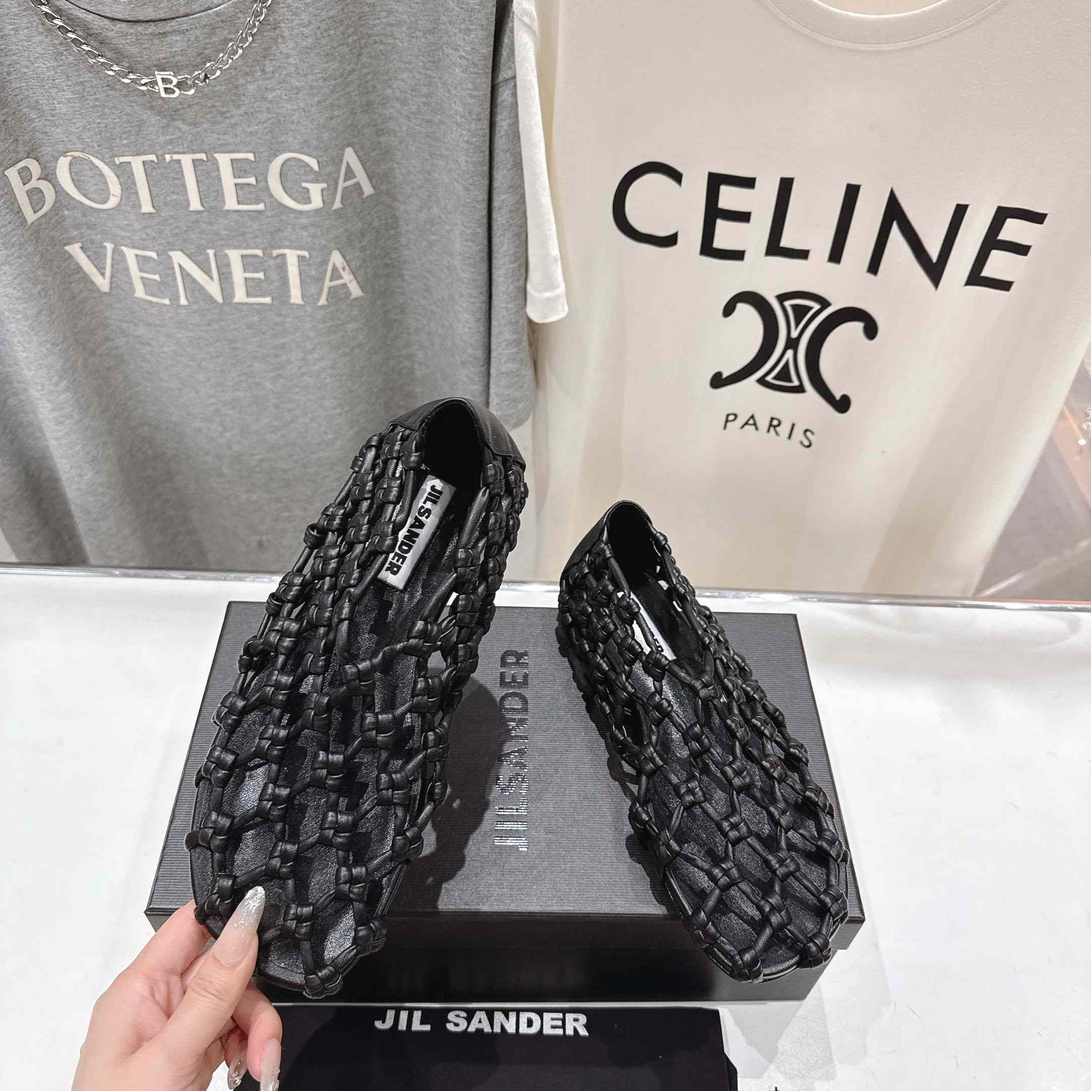JIl Sander Knot-detail Ballet Flats - FashionPlug