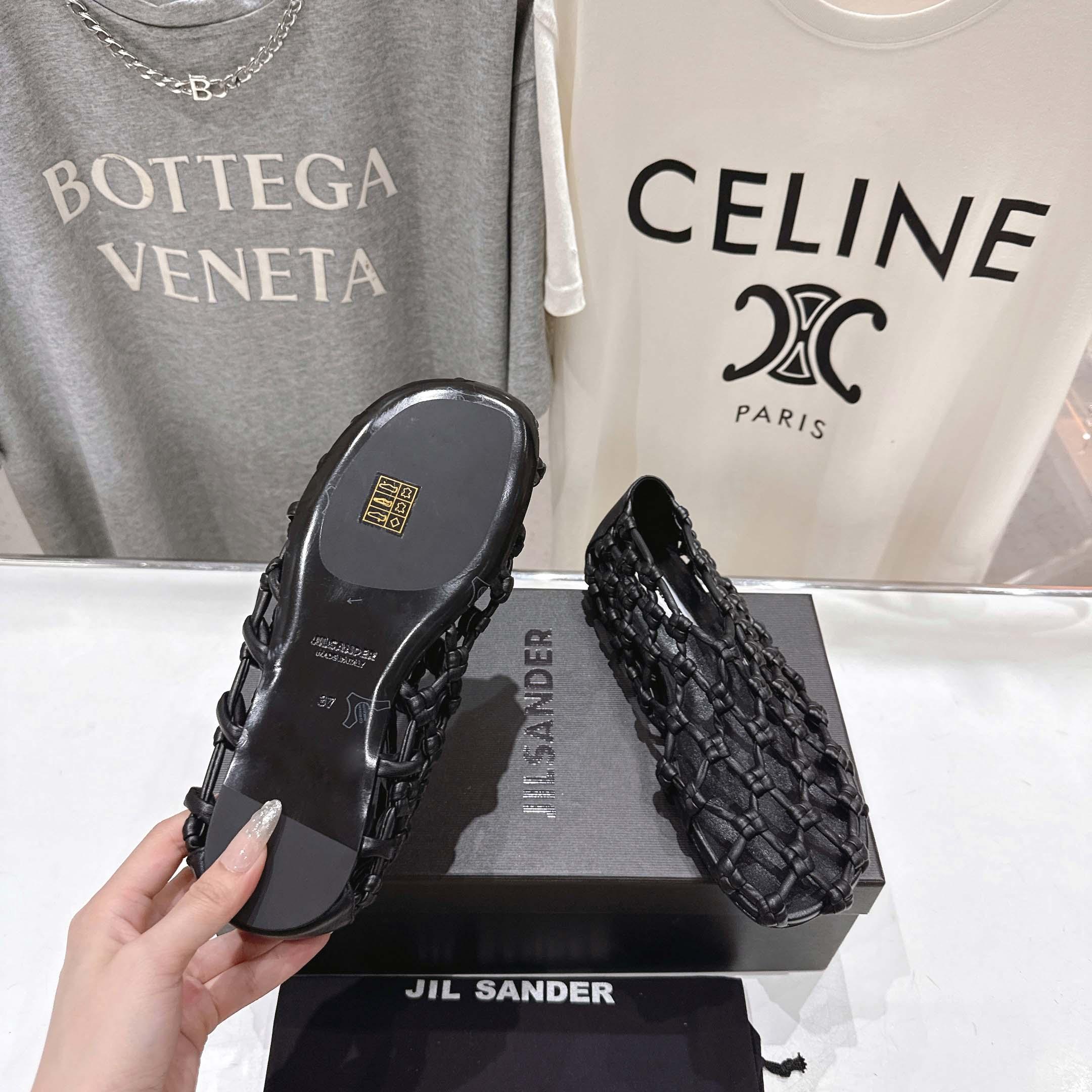 JIl Sander Knot-detail Ballet Flats - FashionPlug