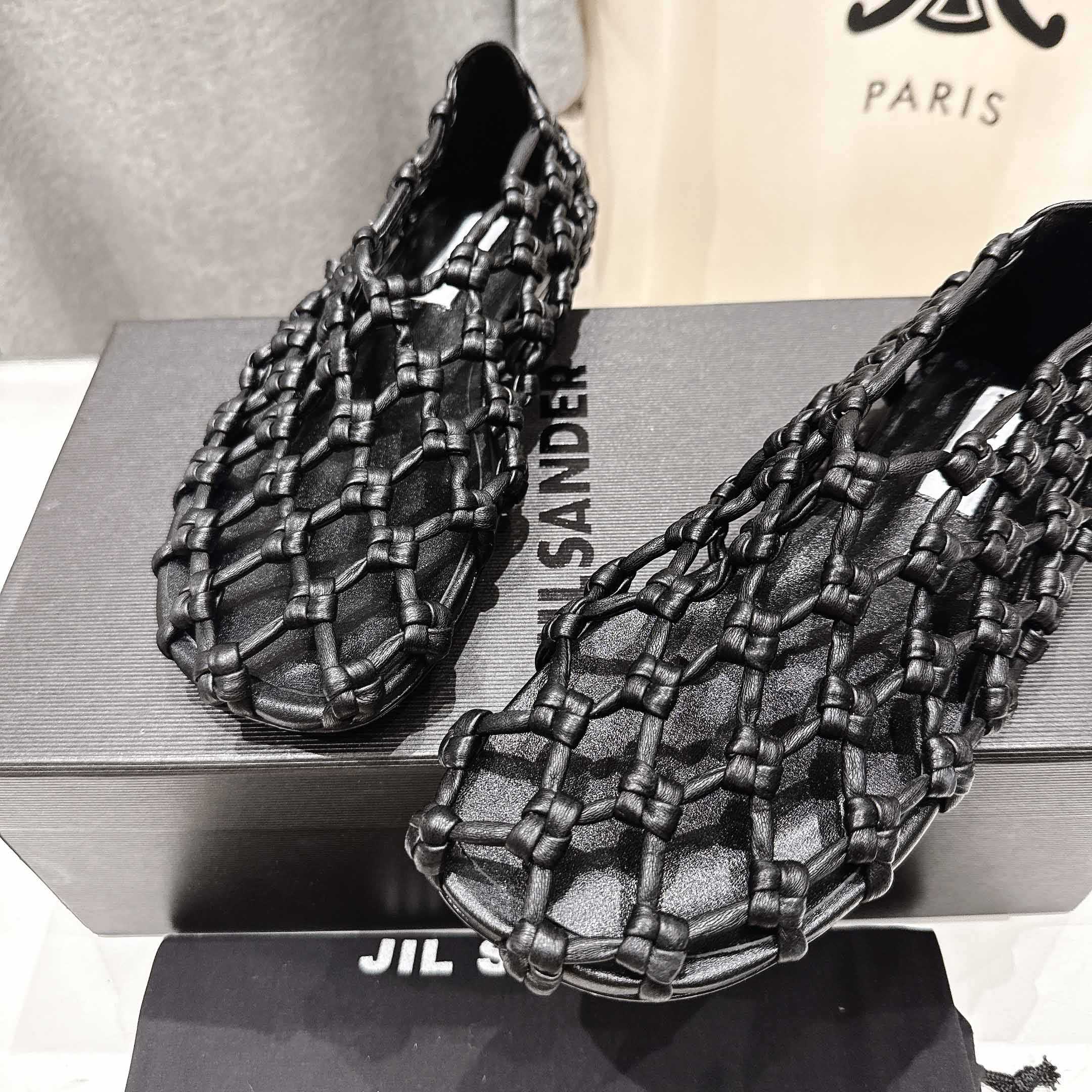 JIl Sander Knot-detail Ballet Flats - FashionPlug