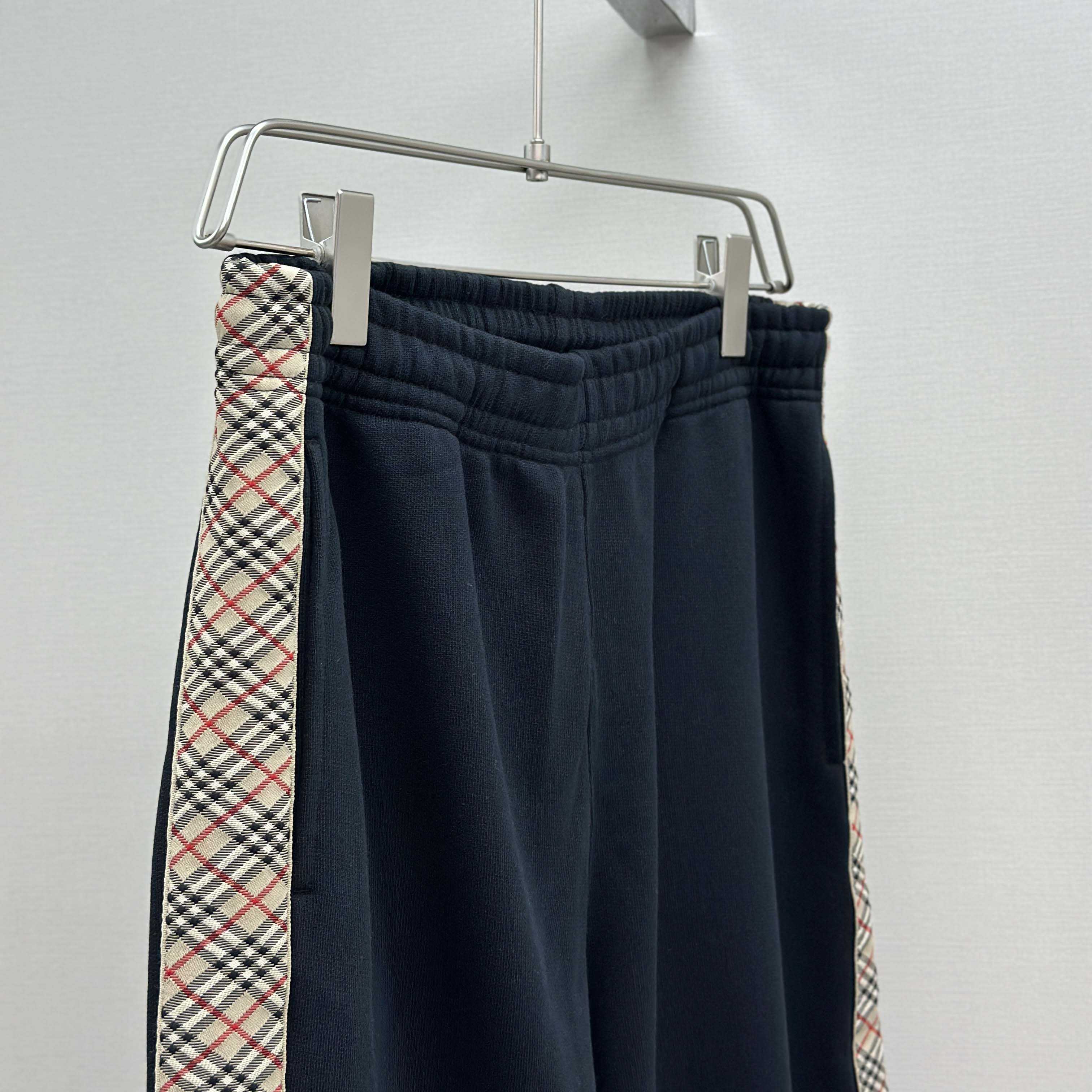 Burberry Check Trim Cotton Jogging Pants - FashionPlug