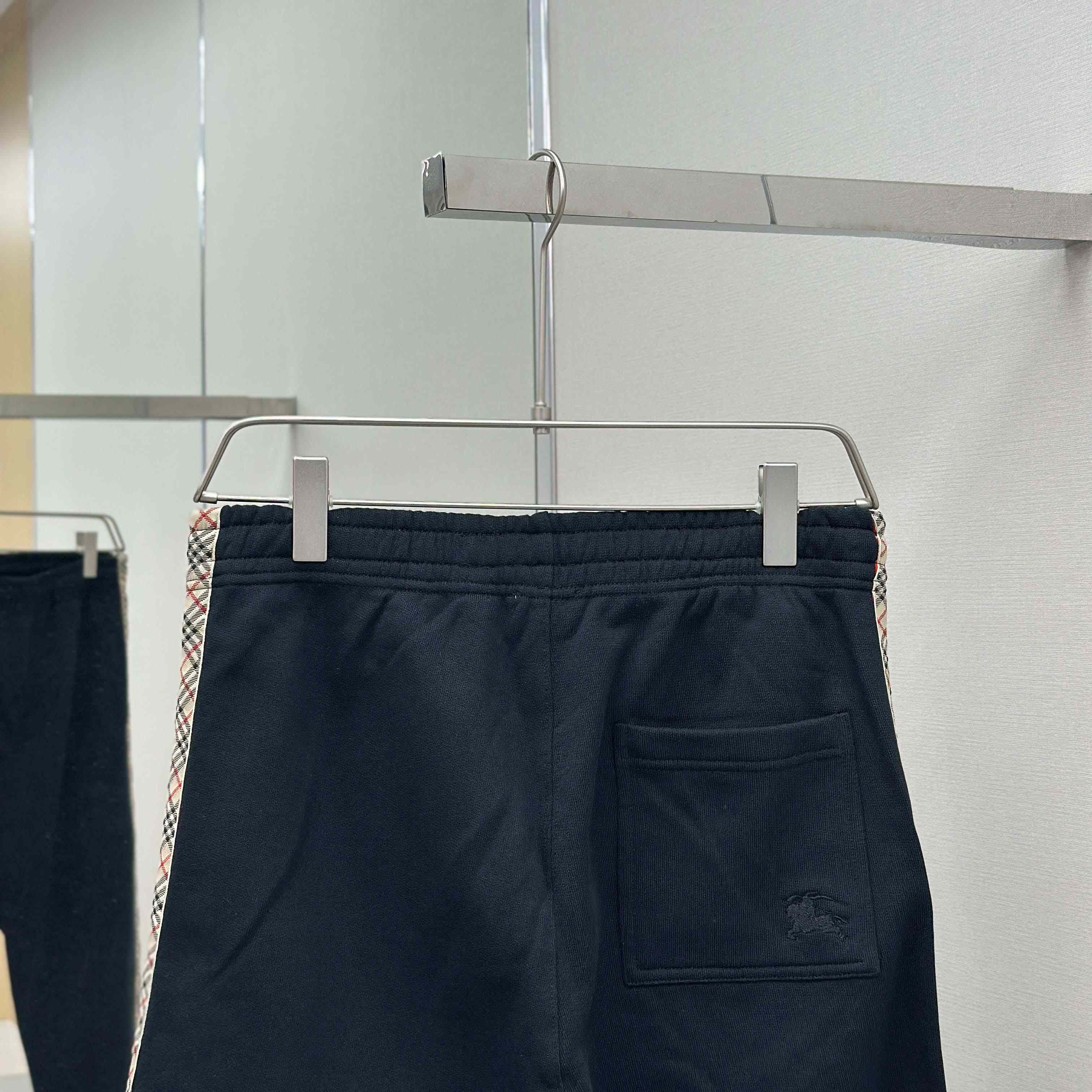 Burberry Check Trim Cotton Jogging Pants - FashionPlug