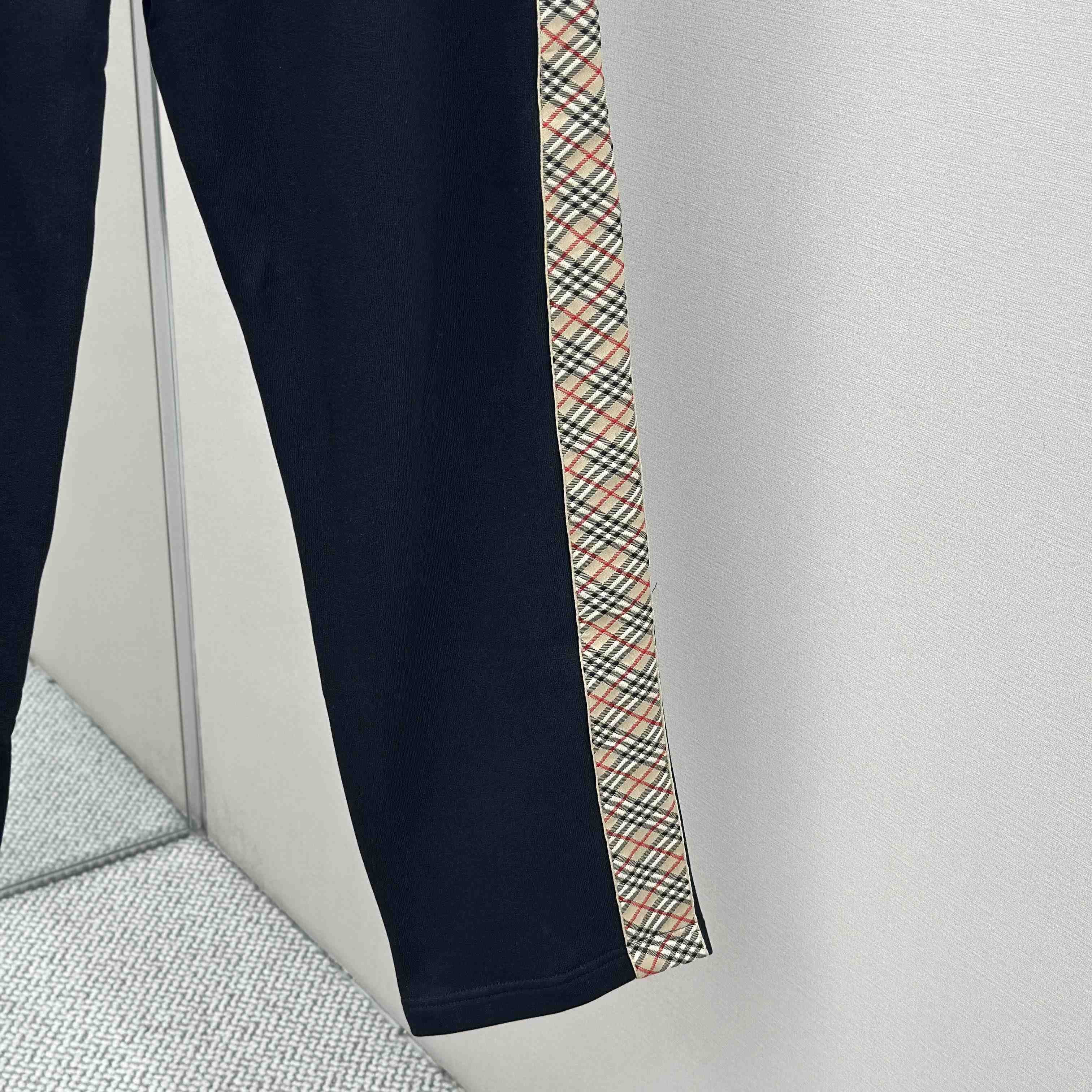 Burberry Check Trim Cotton Jogging Pants - FashionPlug