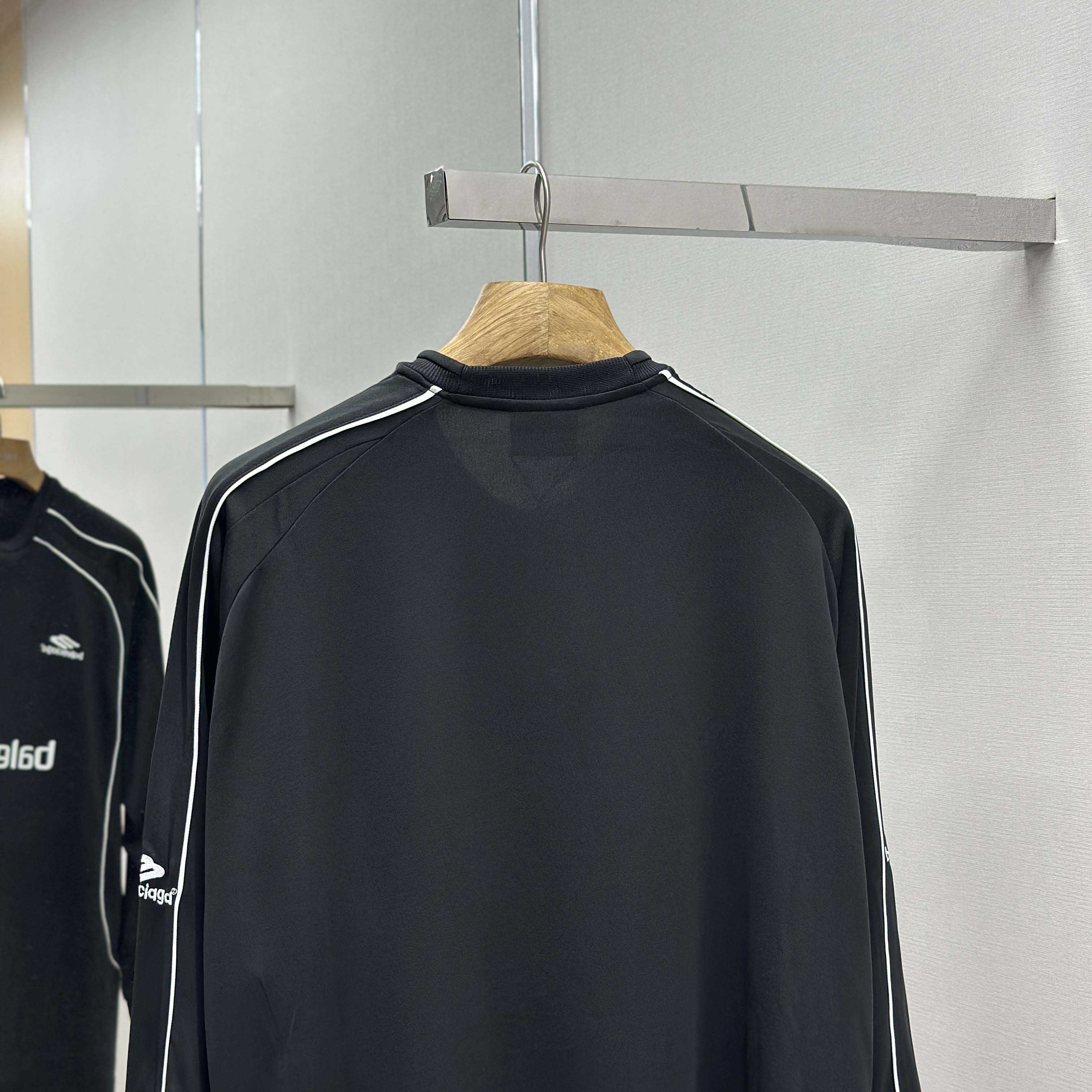 Balenciaga Paris Black Long Sleeve Soccer Jersey - FashionPlug