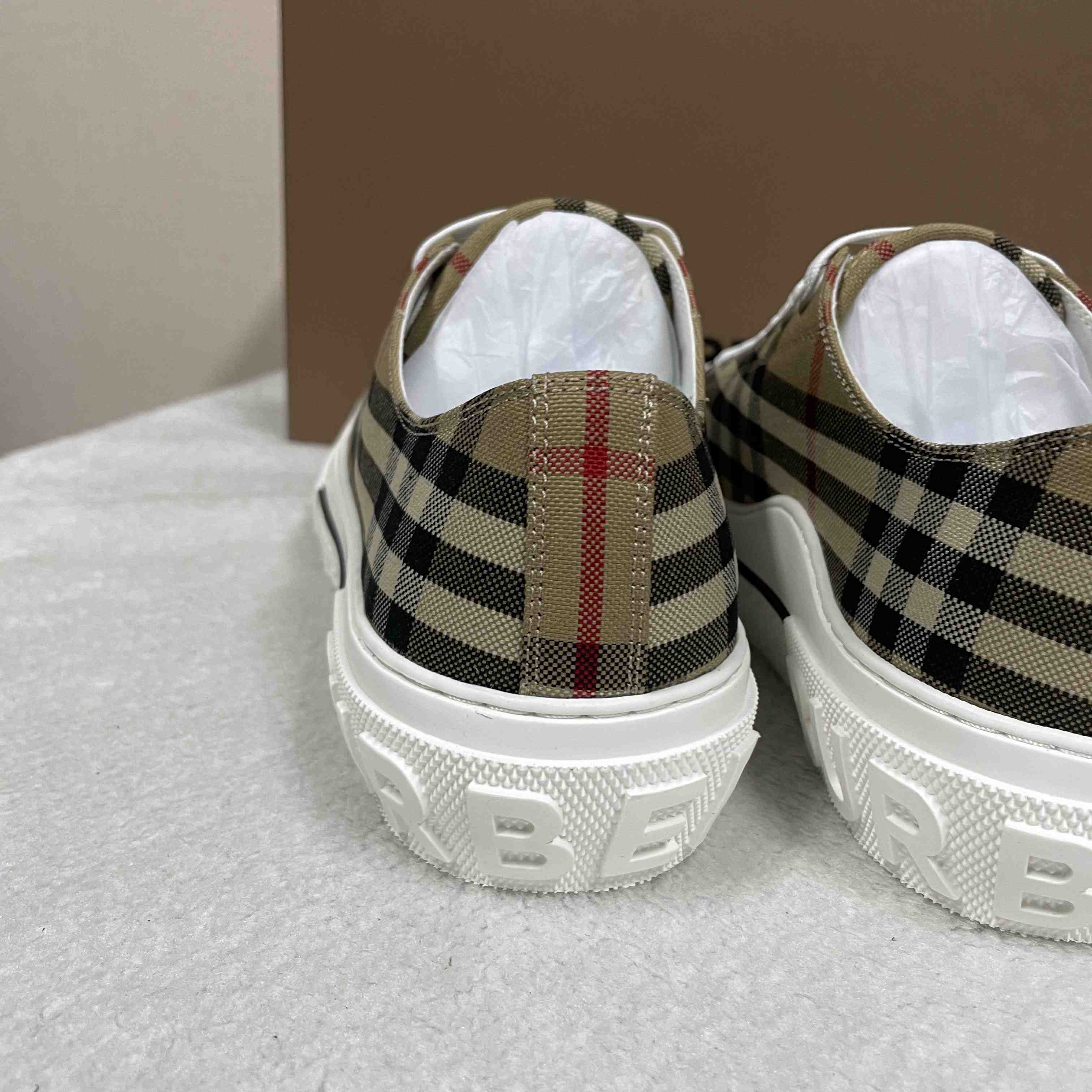 Burberry Check Low Top Sneaker - FashionPlug