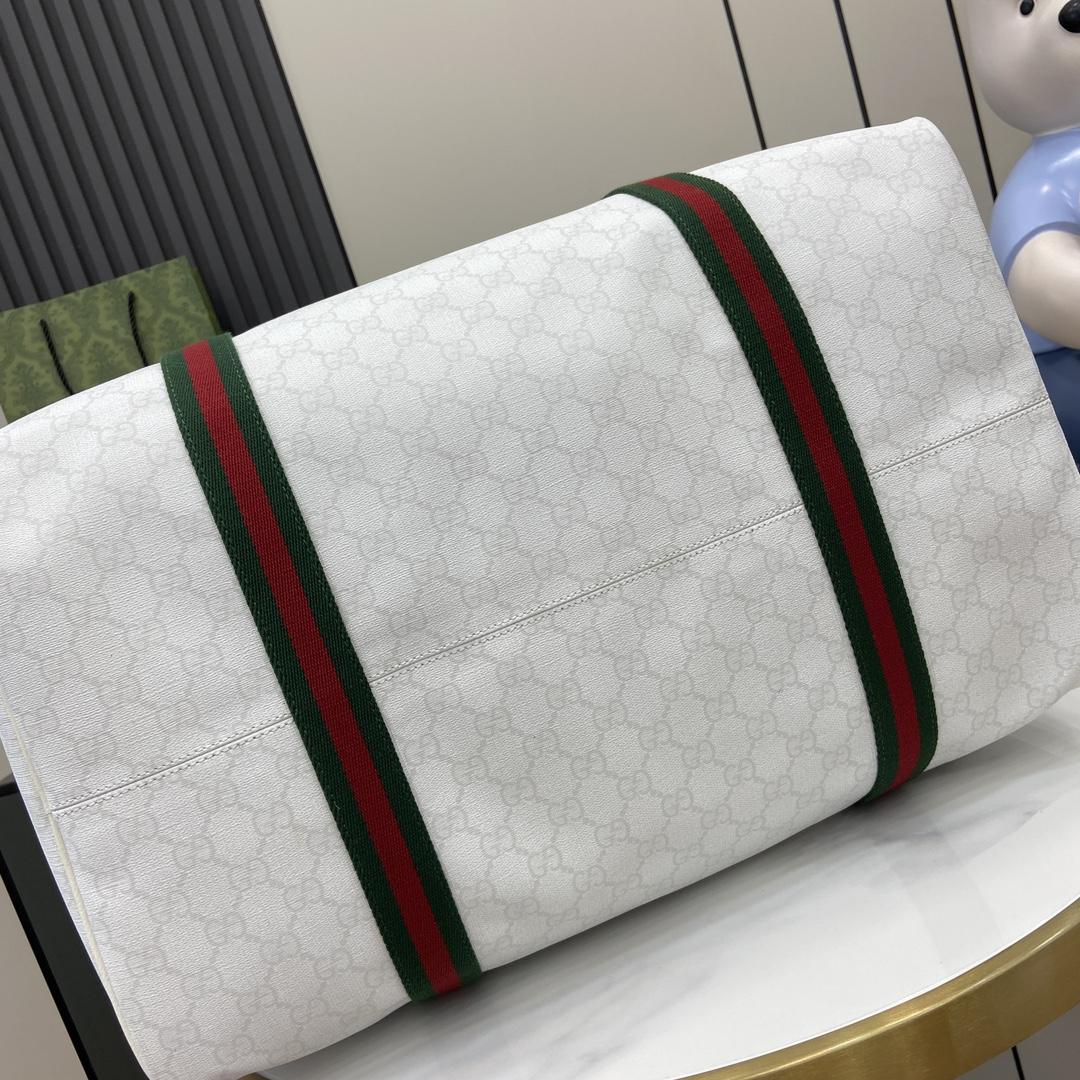 Gucci Medium Duffle Bag With Web - FashionPlug