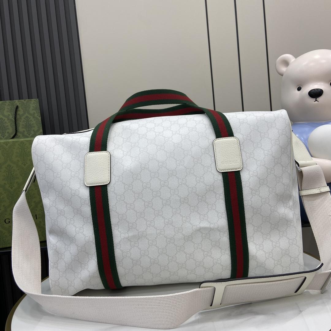 Gucci Medium Duffle Bag With Web - FashionPlug