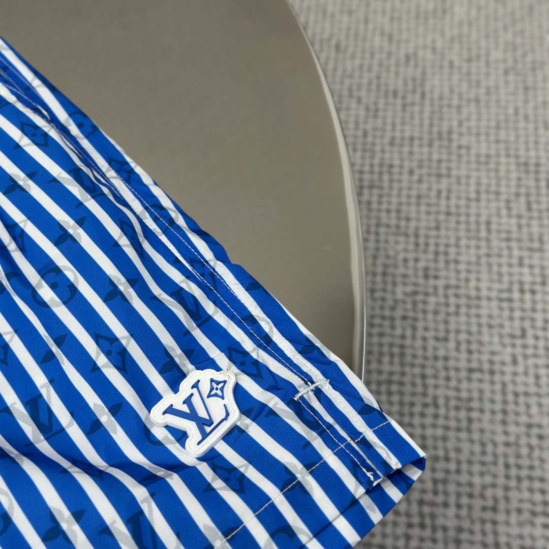 Louis Vuitton Monogram Striped Swim Shorts   1AHVZF - FashionPlug