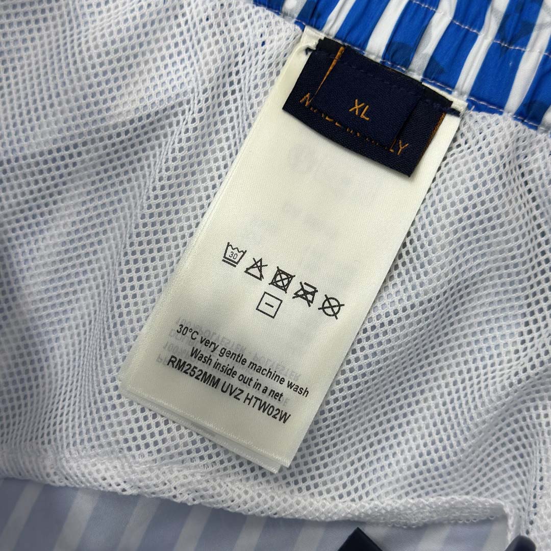 Louis Vuitton Monogram Striped Swim Shorts   1AHVZF - FashionPlug