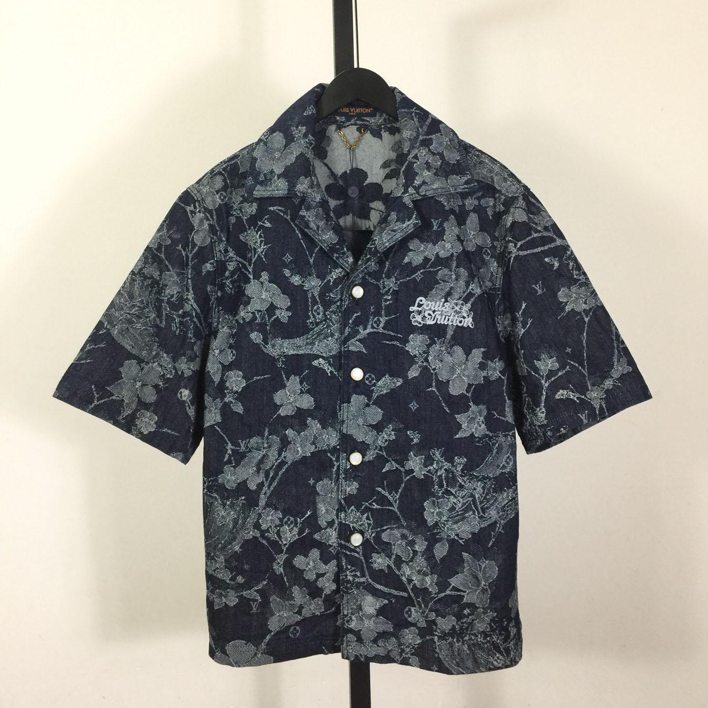 Louis Vuitton Jacquard Denim Short-Sleeved Shirt   1AHXHB - FashionPlug