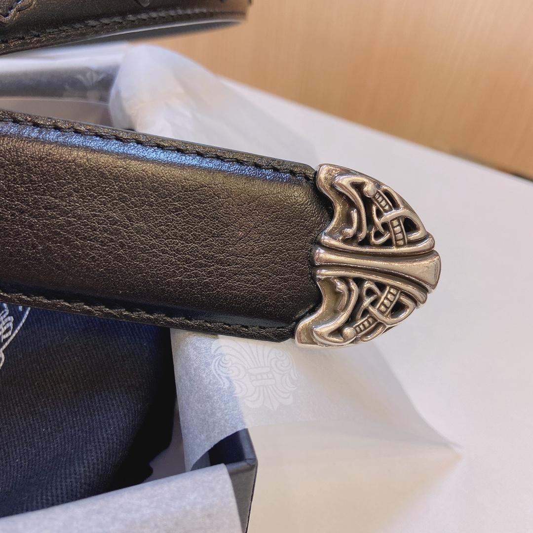 Chrome Hearts Leather Belt    3.8cm - FashionPlug
