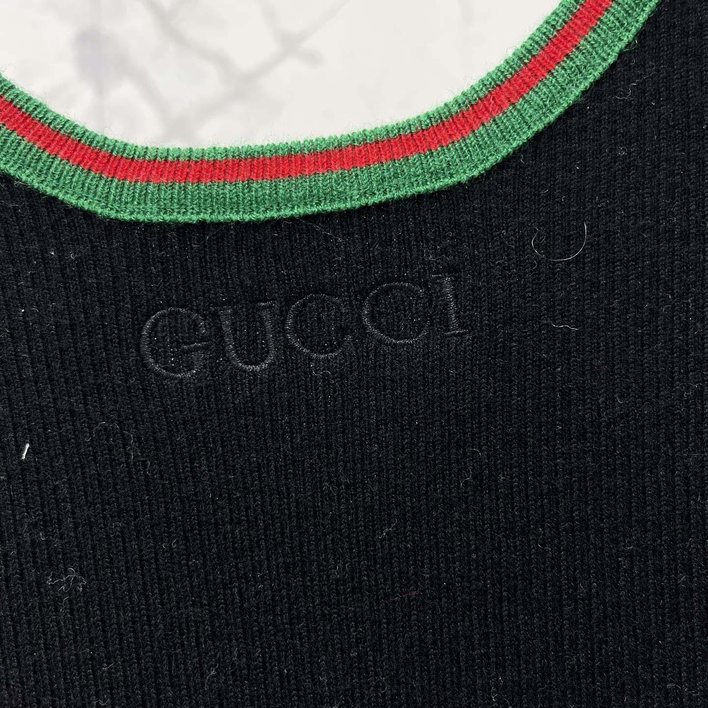 Gucci Cotton Rib Tank Top With Web - FashionPlug