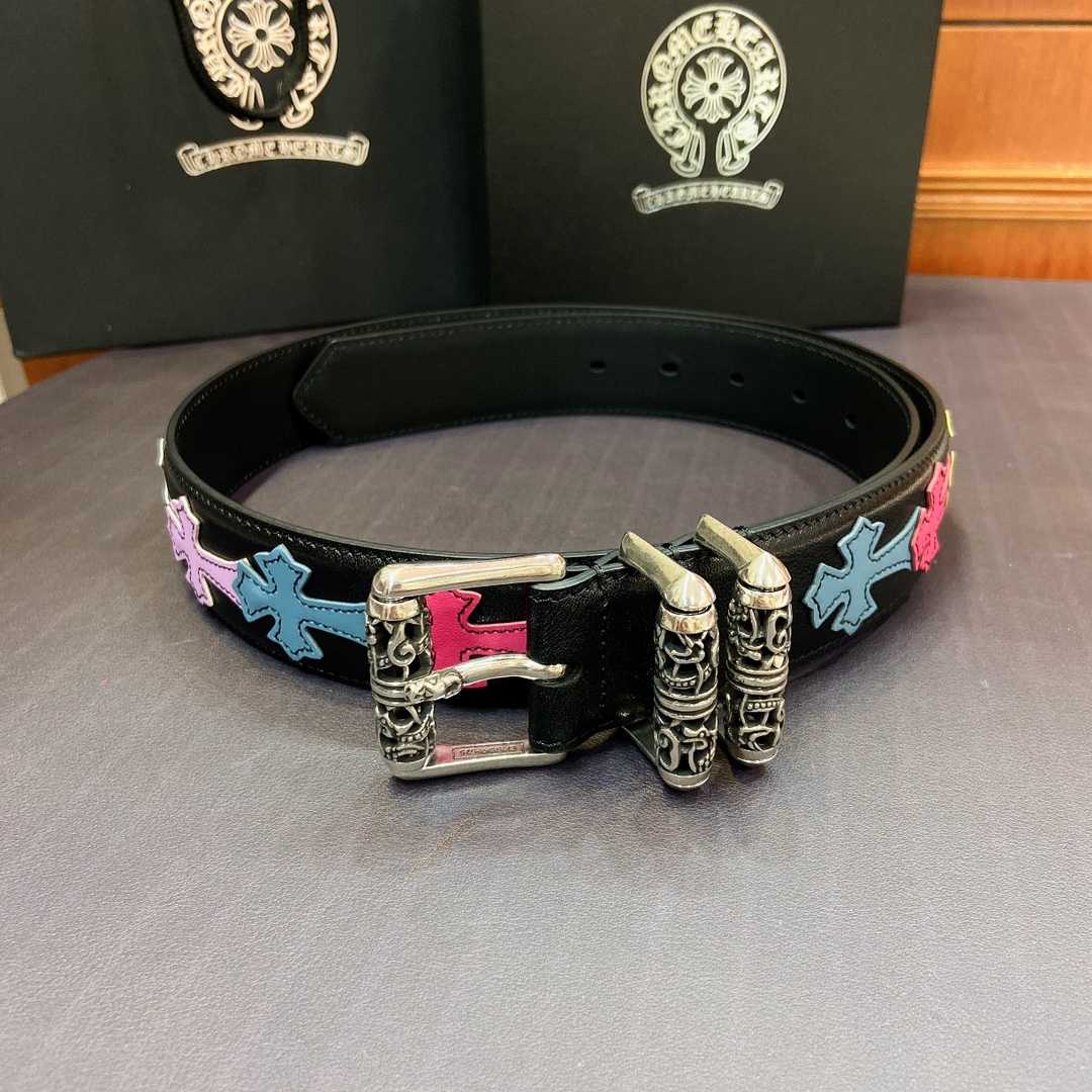 Chrome Hearts Leather Belt    3.8cm - FashionPlug