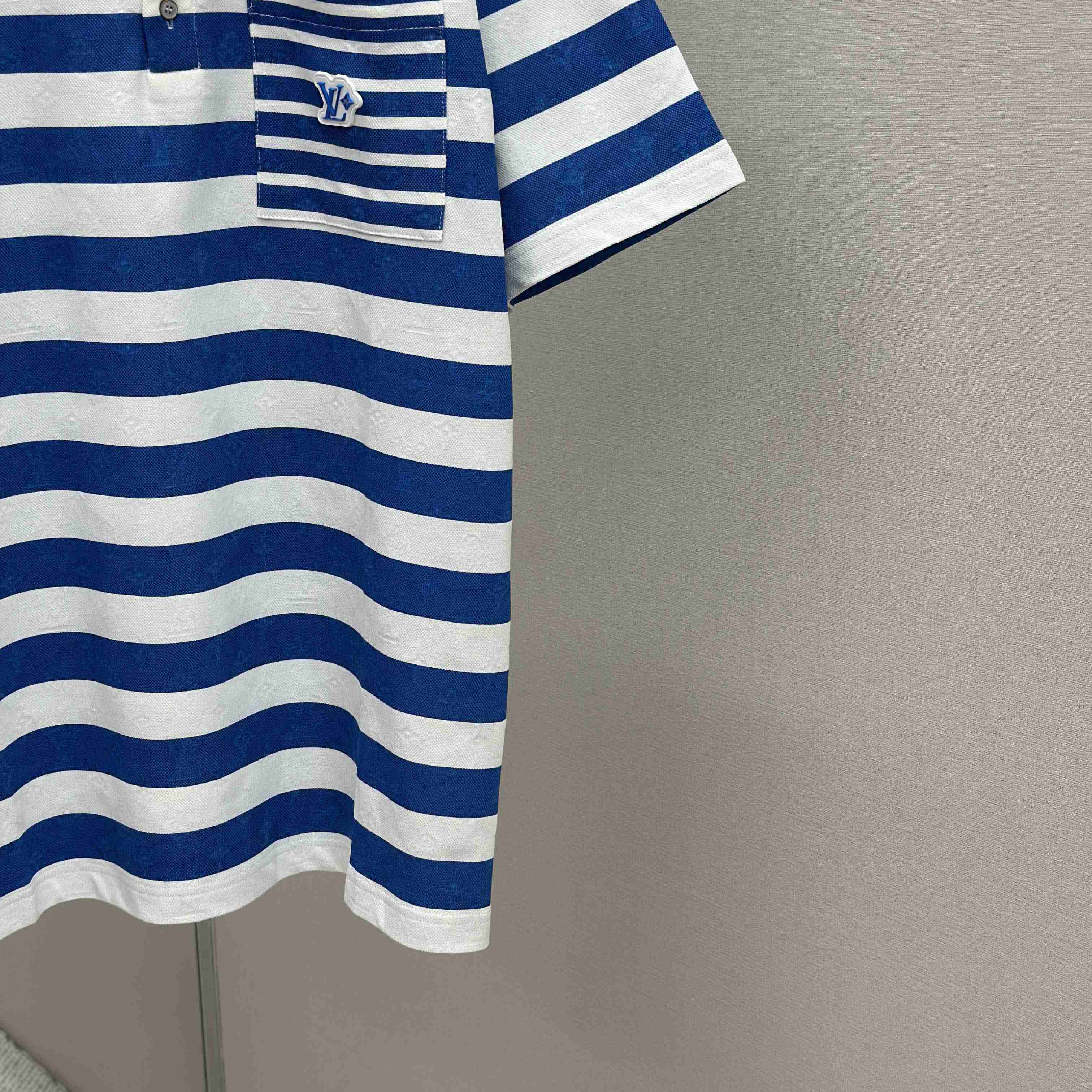 Louis Vuitton Monogram Striped Polo Shirt   1AHWB6 - FashionPlug