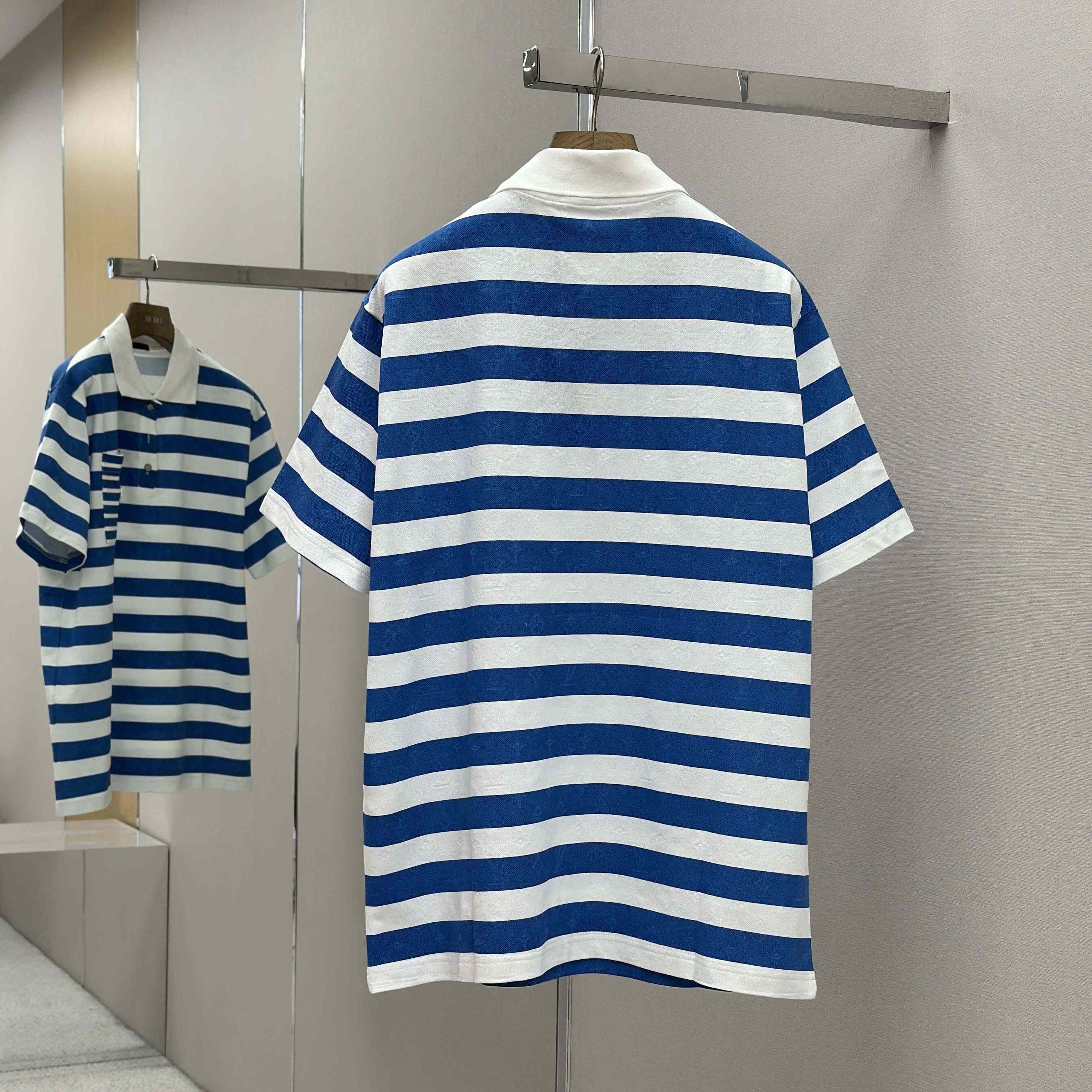 Louis Vuitton Monogram Striped Polo Shirt   1AHWB6 - FashionPlug