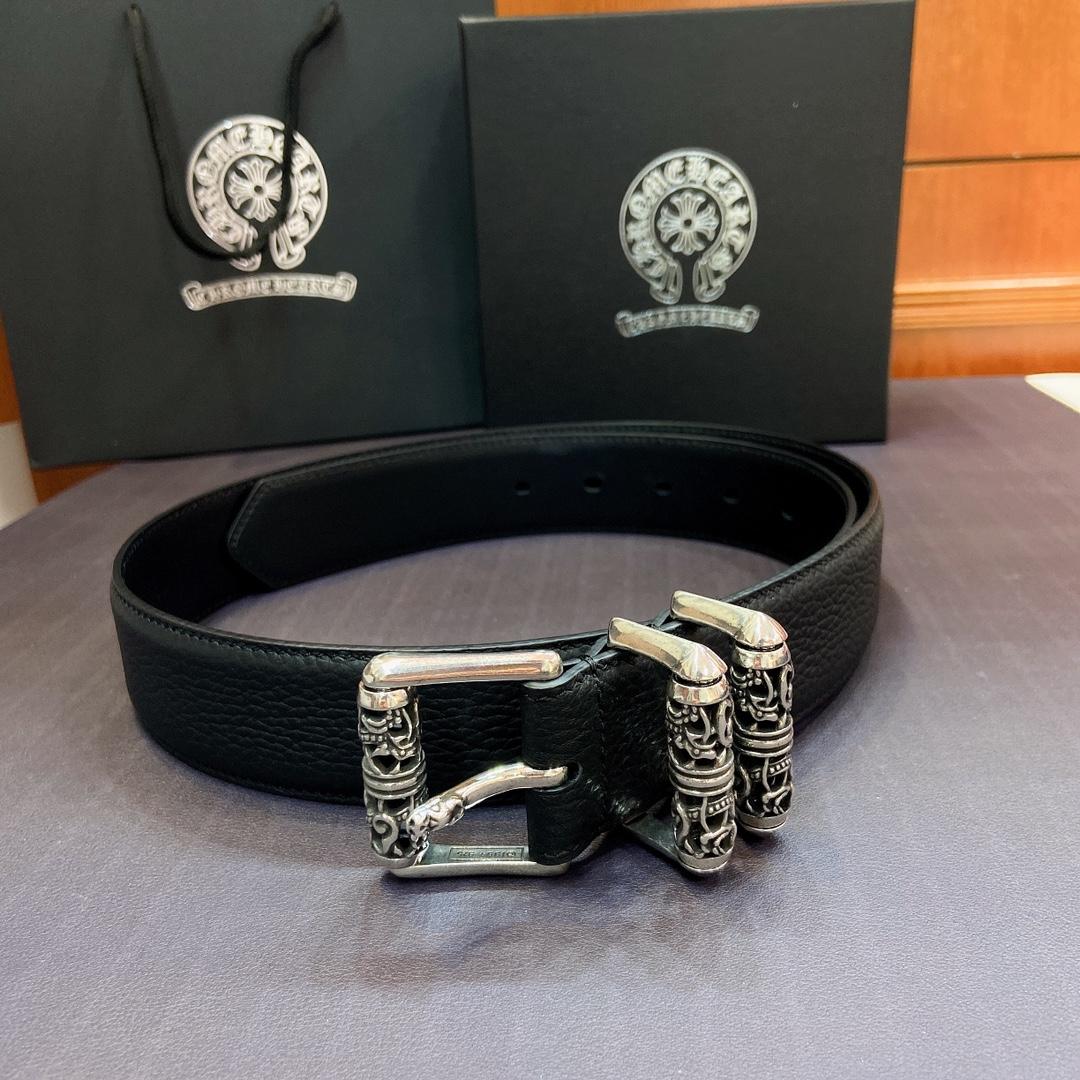 Chrome Hearts Leather Belt   - FashionPlug
