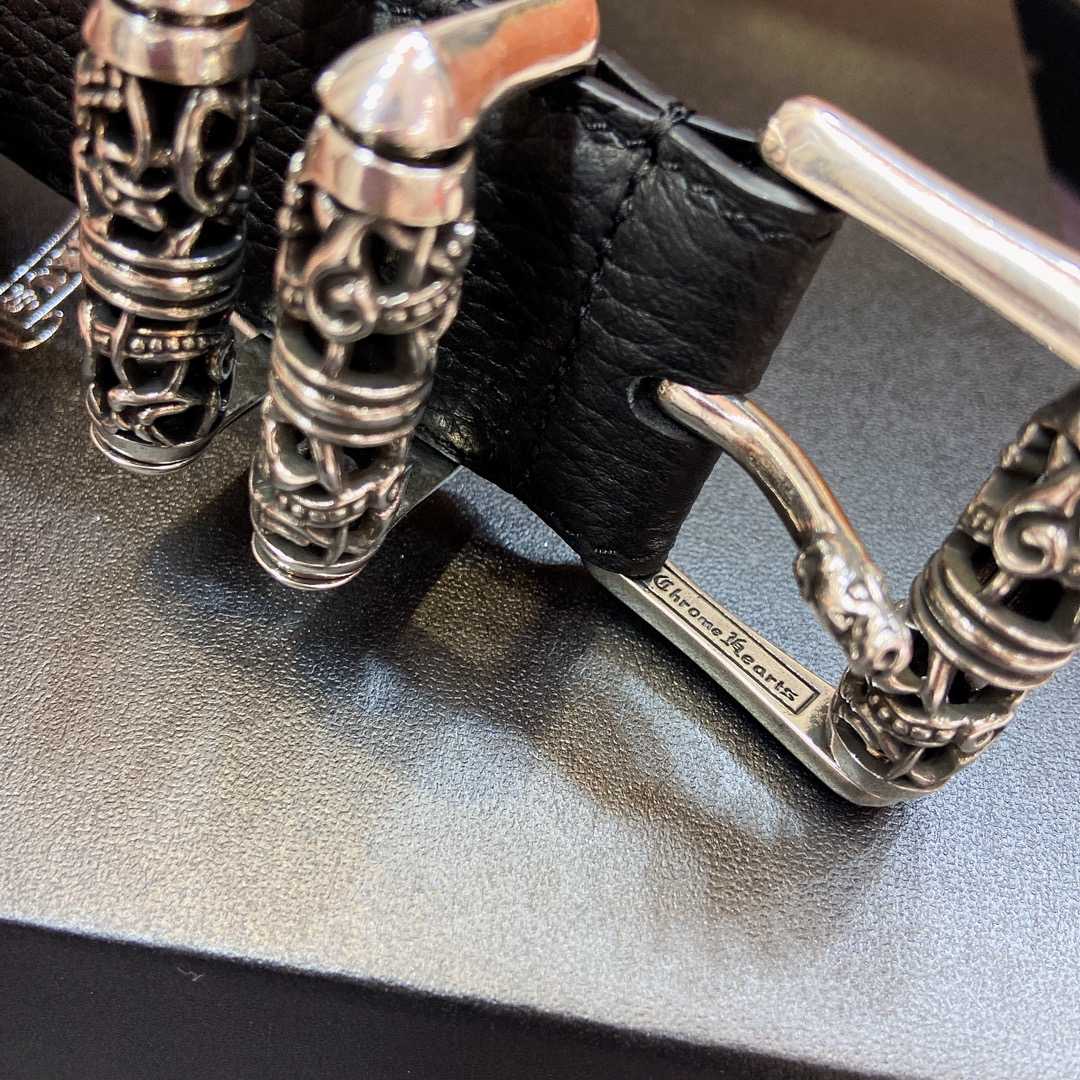 Chrome Hearts Leather Belt   - FashionPlug