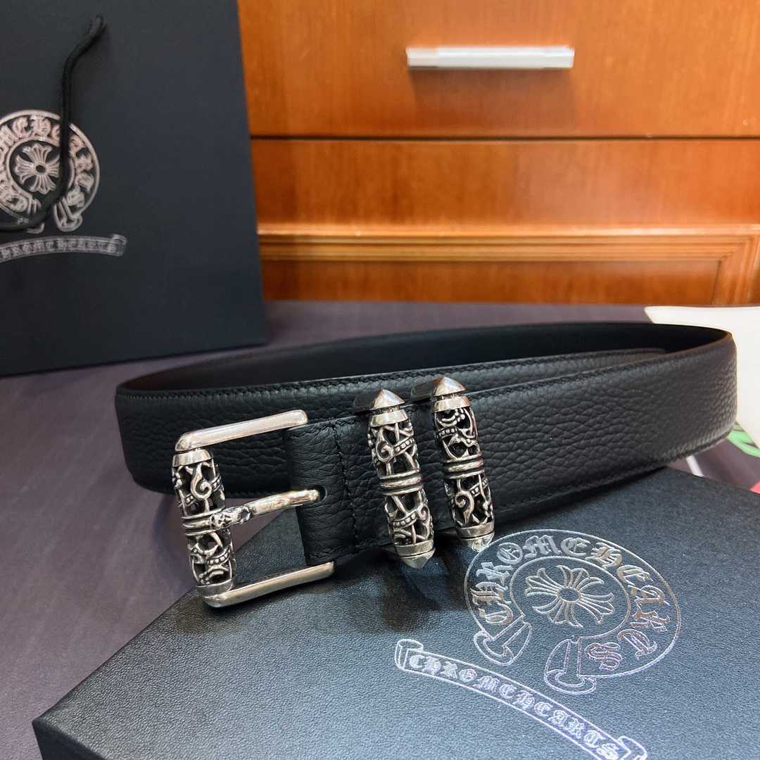 Chrome Hearts Leather Belt   - FashionPlug