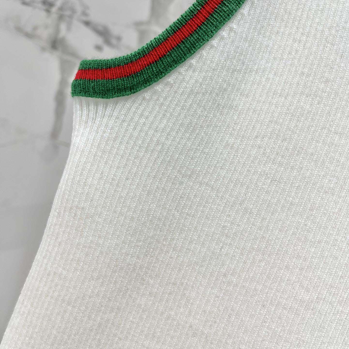 Gucci Cotton Rib Tank Top With Web - FashionPlug