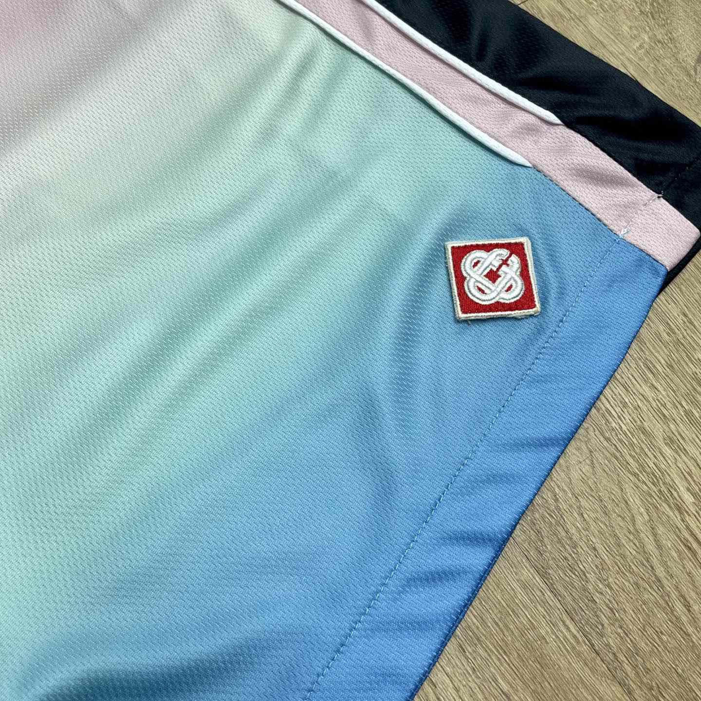 Casablanca Pastel Gradient Football Shorts   C1006 - FashionPlug