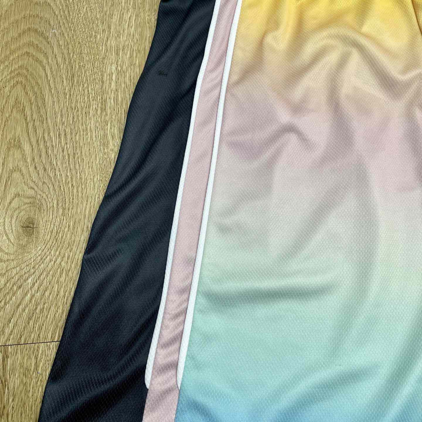 Casablanca Pastel Gradient Football Shorts   C1006 - FashionPlug