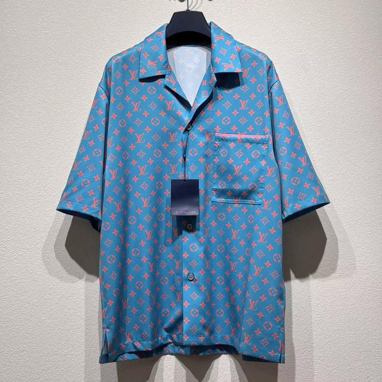 Louis Vuitton Monogram Short-Sleeved Silk Shirt - FashionPlug