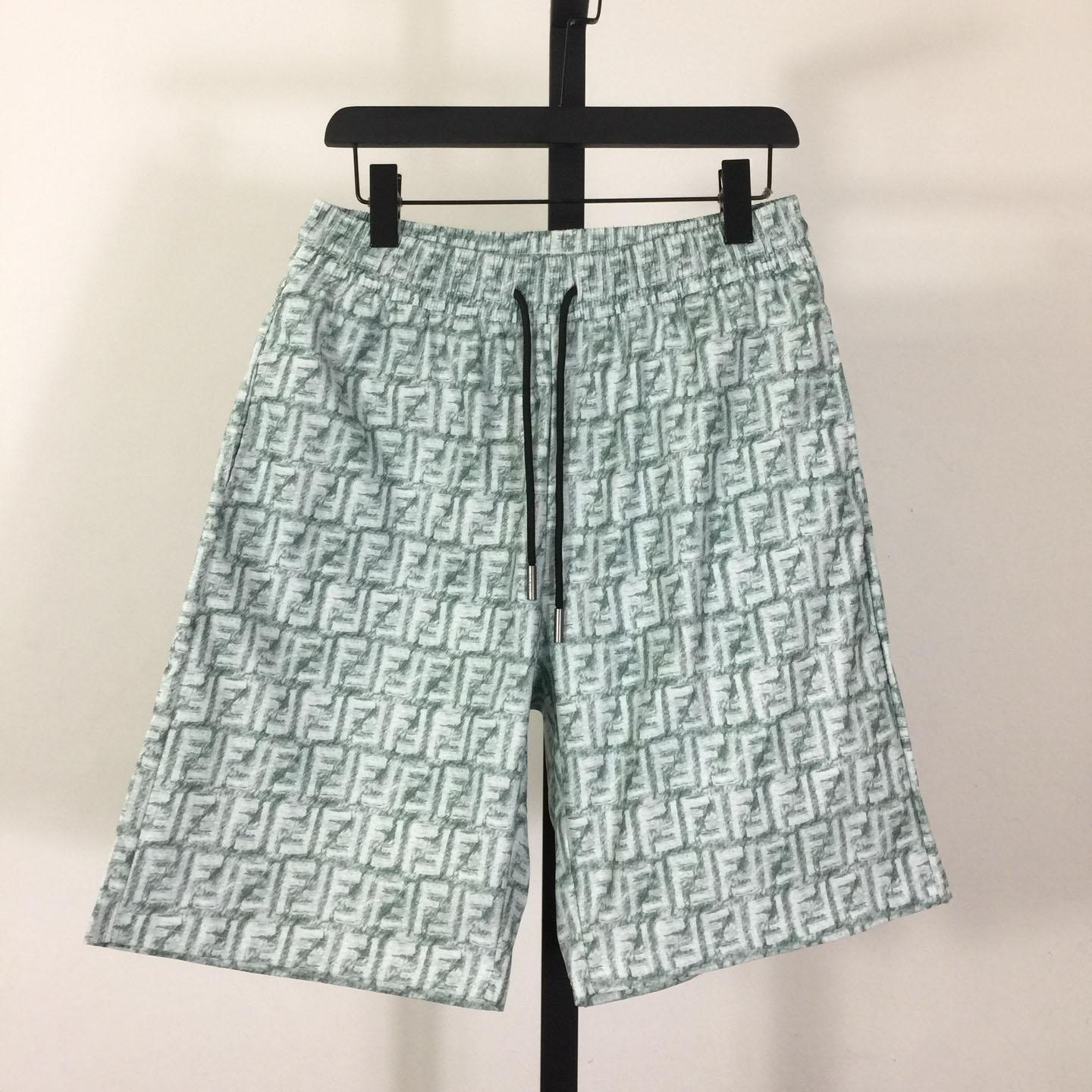 Fendi FF-motif Linen Shorts - FashionPlug