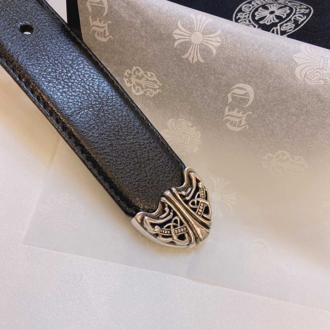 Chrome Hearts Leather Belt    3.8cm - FashionPlug