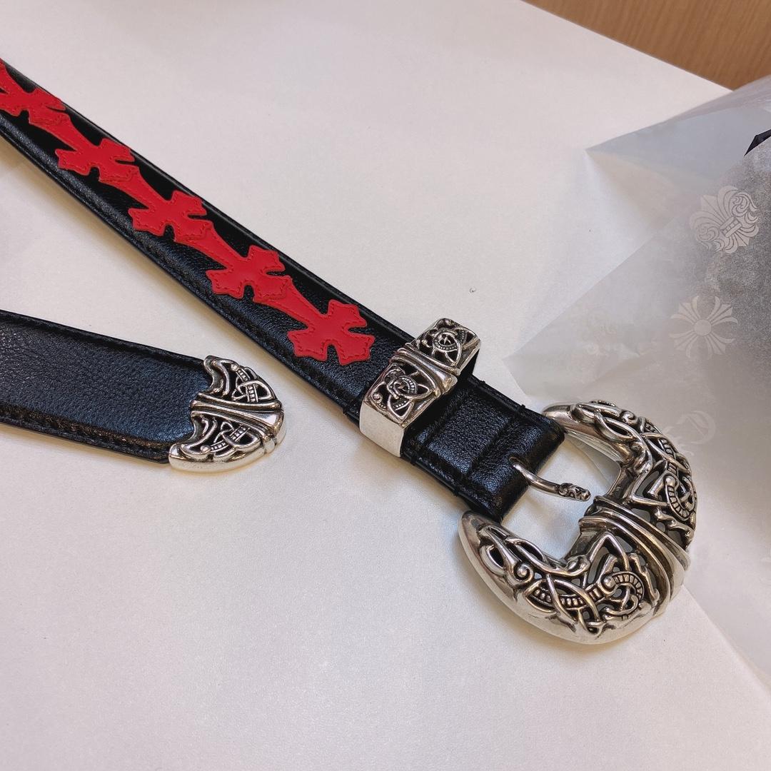 Chrome Hearts Leather Belt    3.8cm - FashionPlug