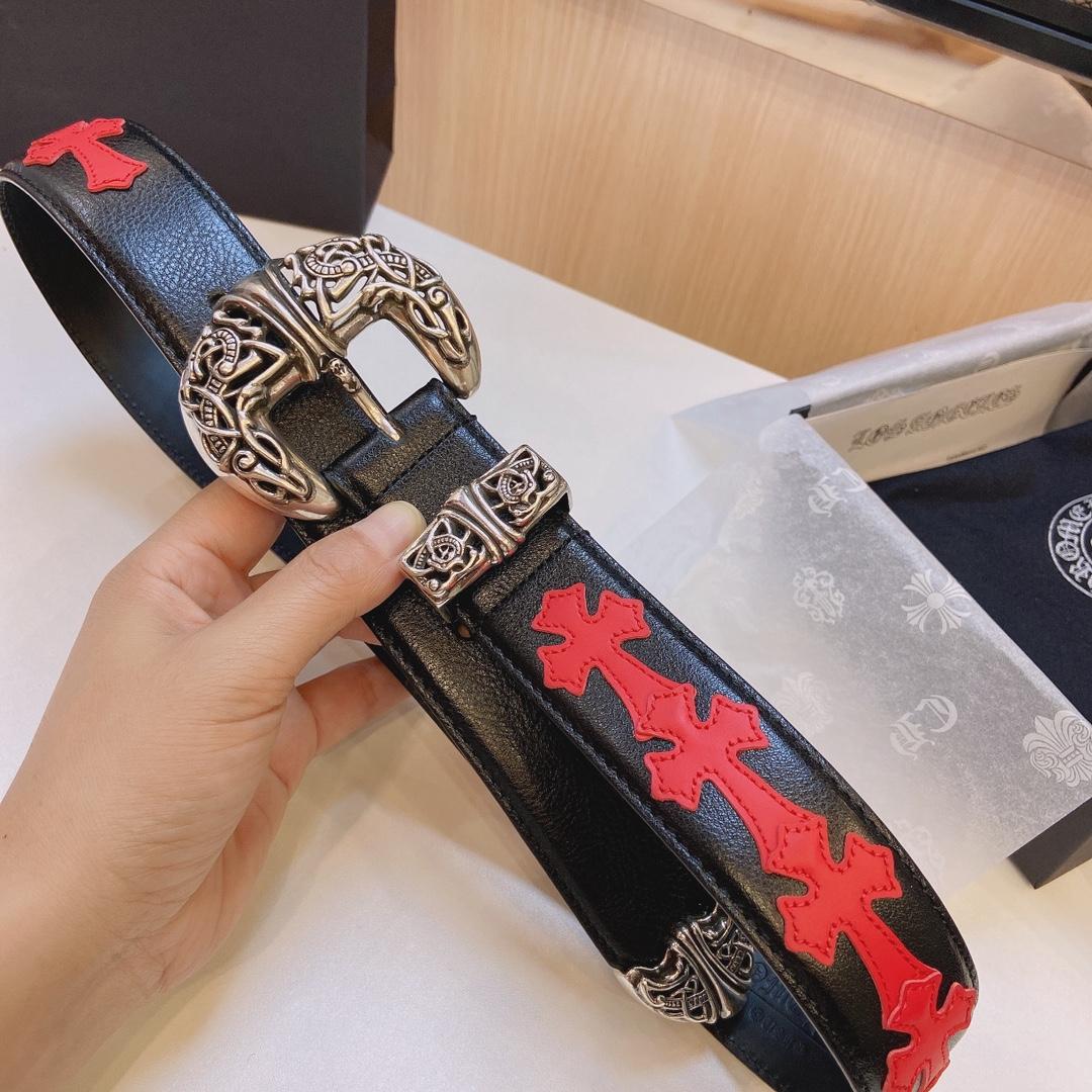 Chrome Hearts Leather Belt    3.8cm - FashionPlug