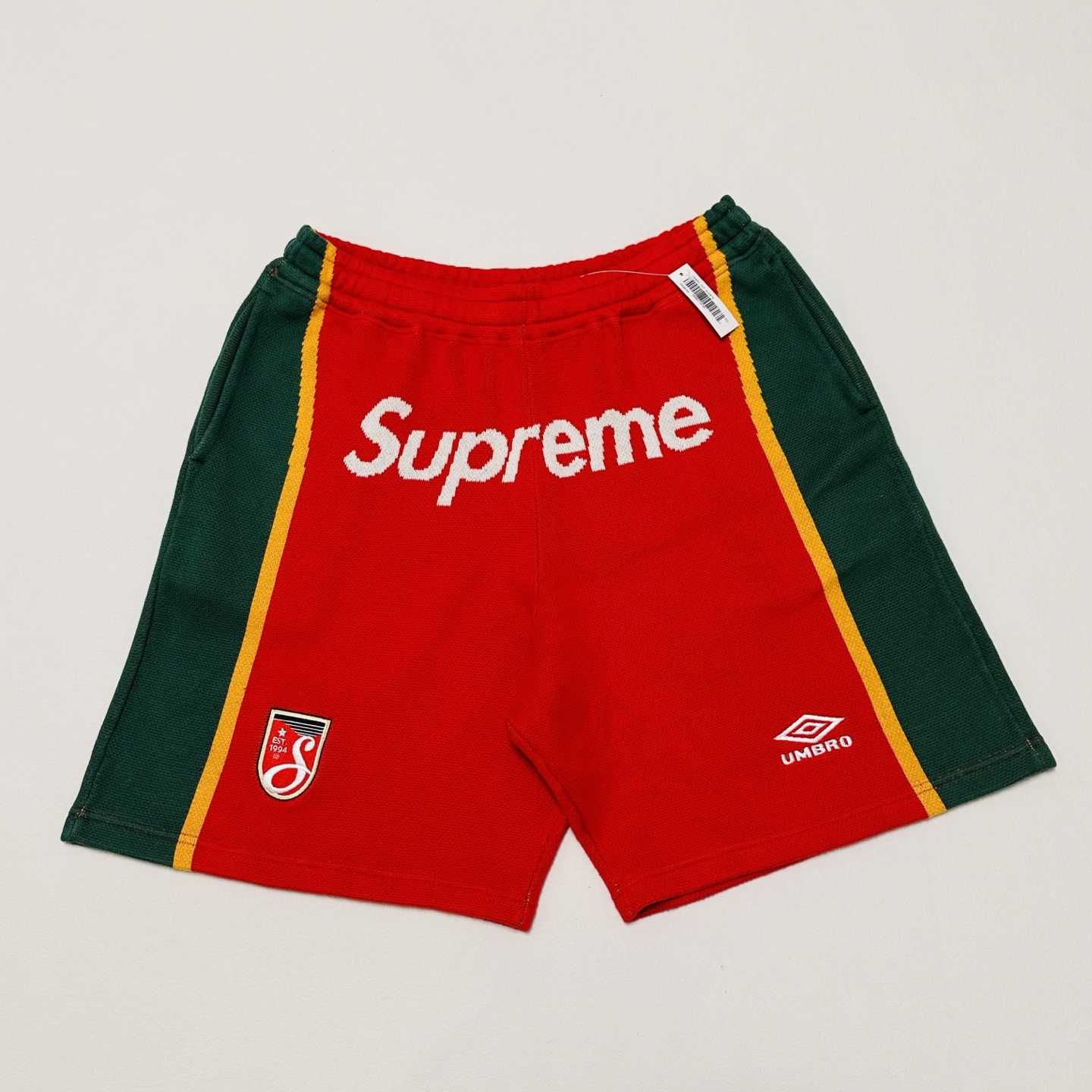 Supreme x Umbro Knit Soccer Short 'Red'  - FashionPlug
