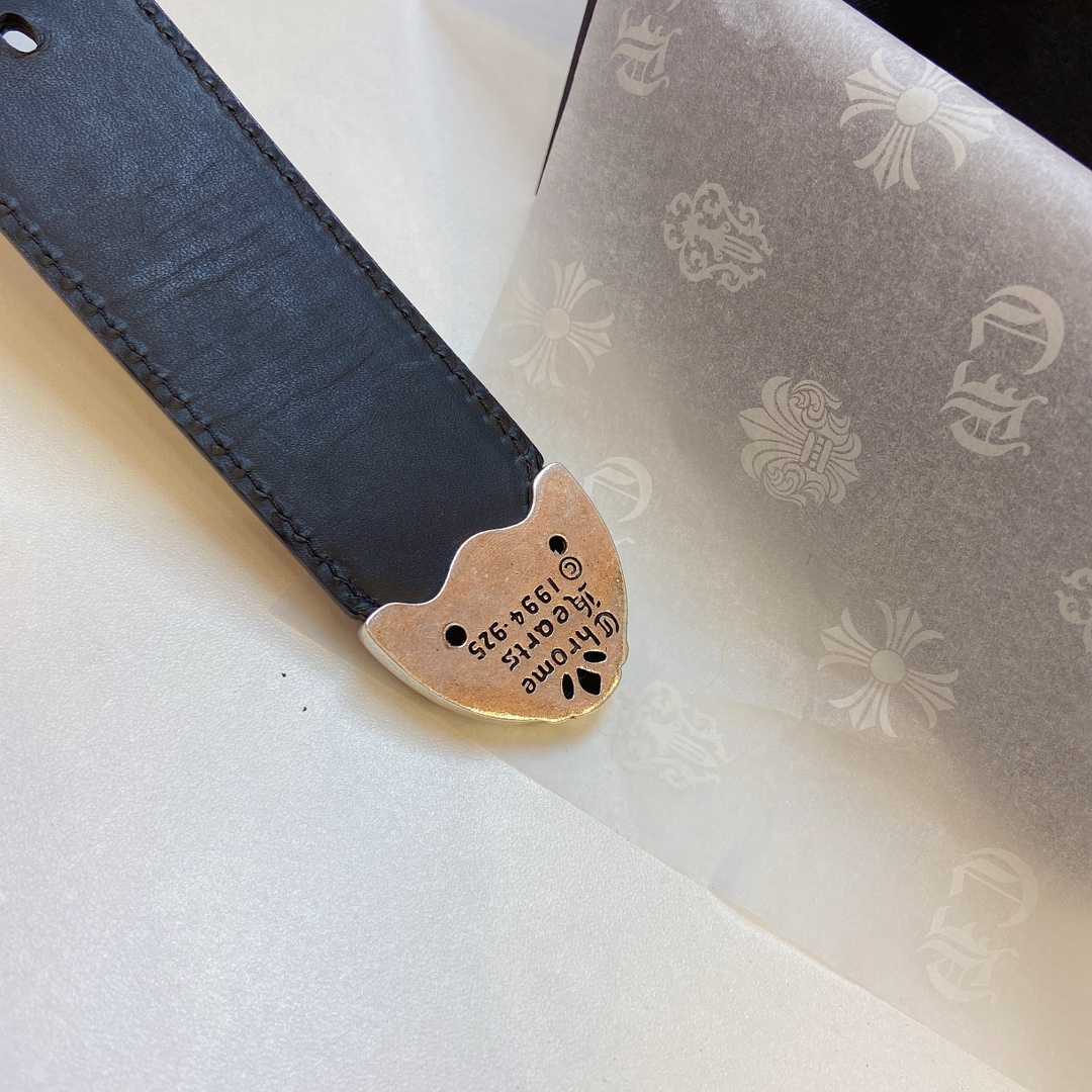 Chrome Hearts Leather Belt    3.8cm - FashionPlug