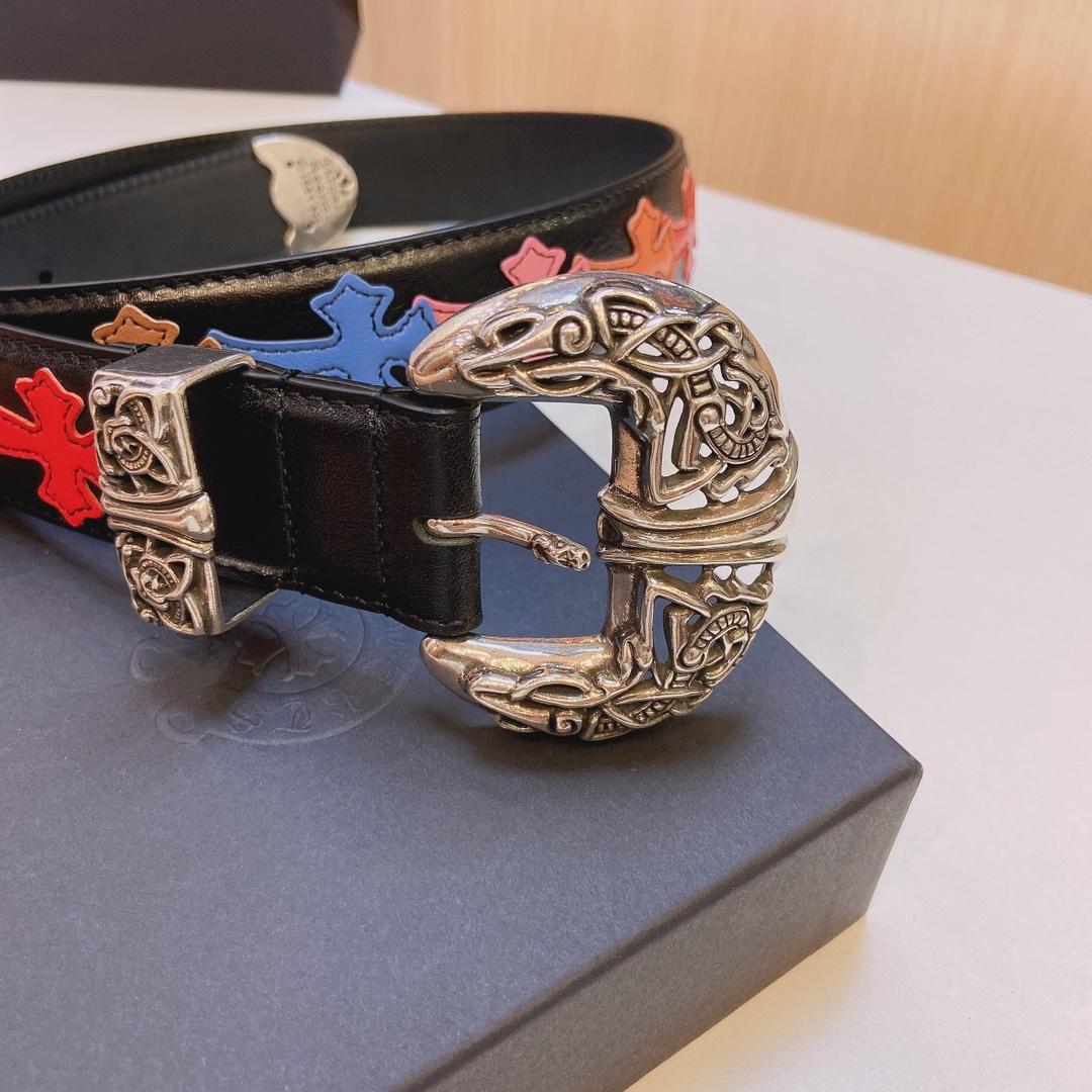 Chrome Hearts Leather Belt    3.8cm - FashionPlug