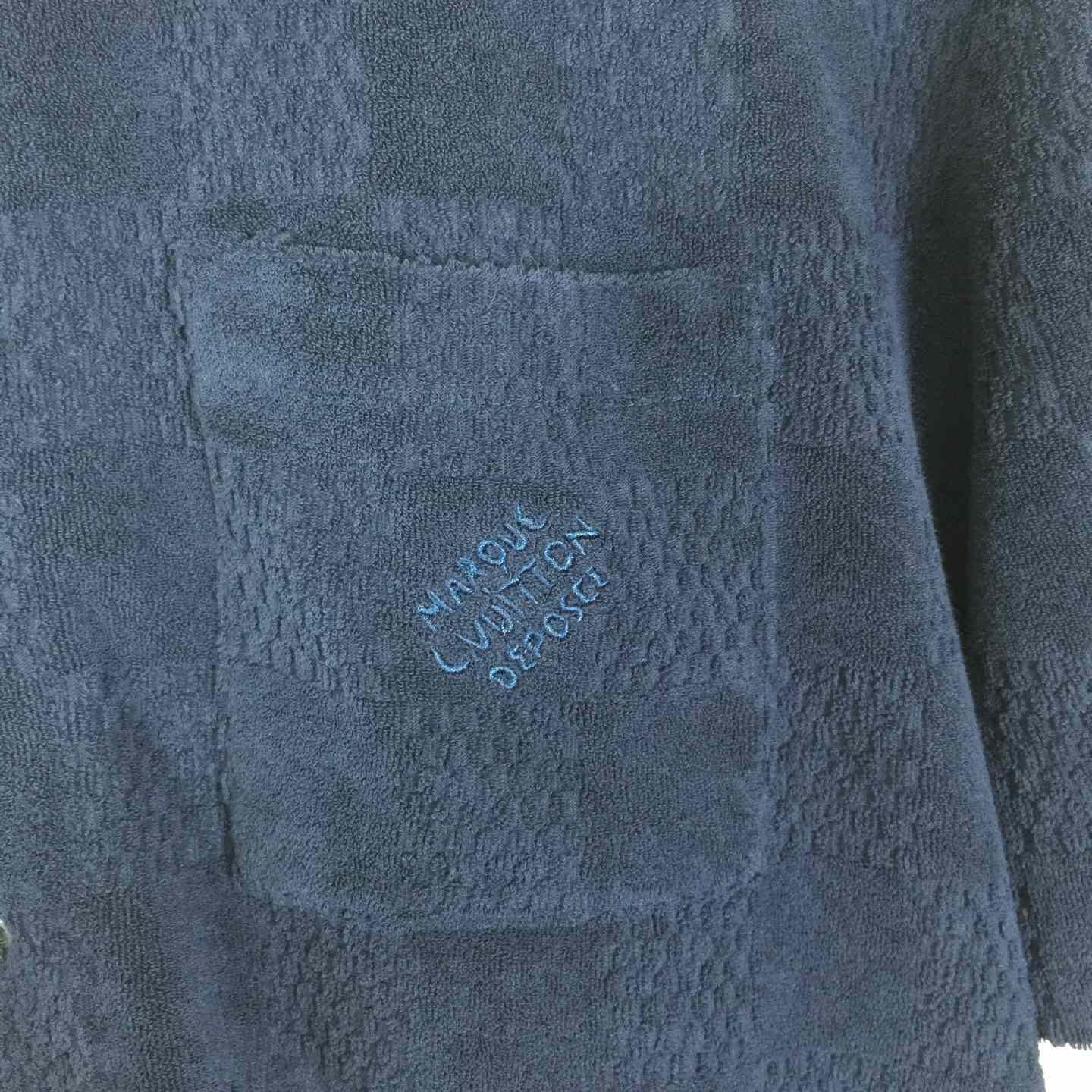 Louis Vuitton Damier French Terry Short-Sleeved Cotton-Blend Shirt   1AGK51 - FashionPlug