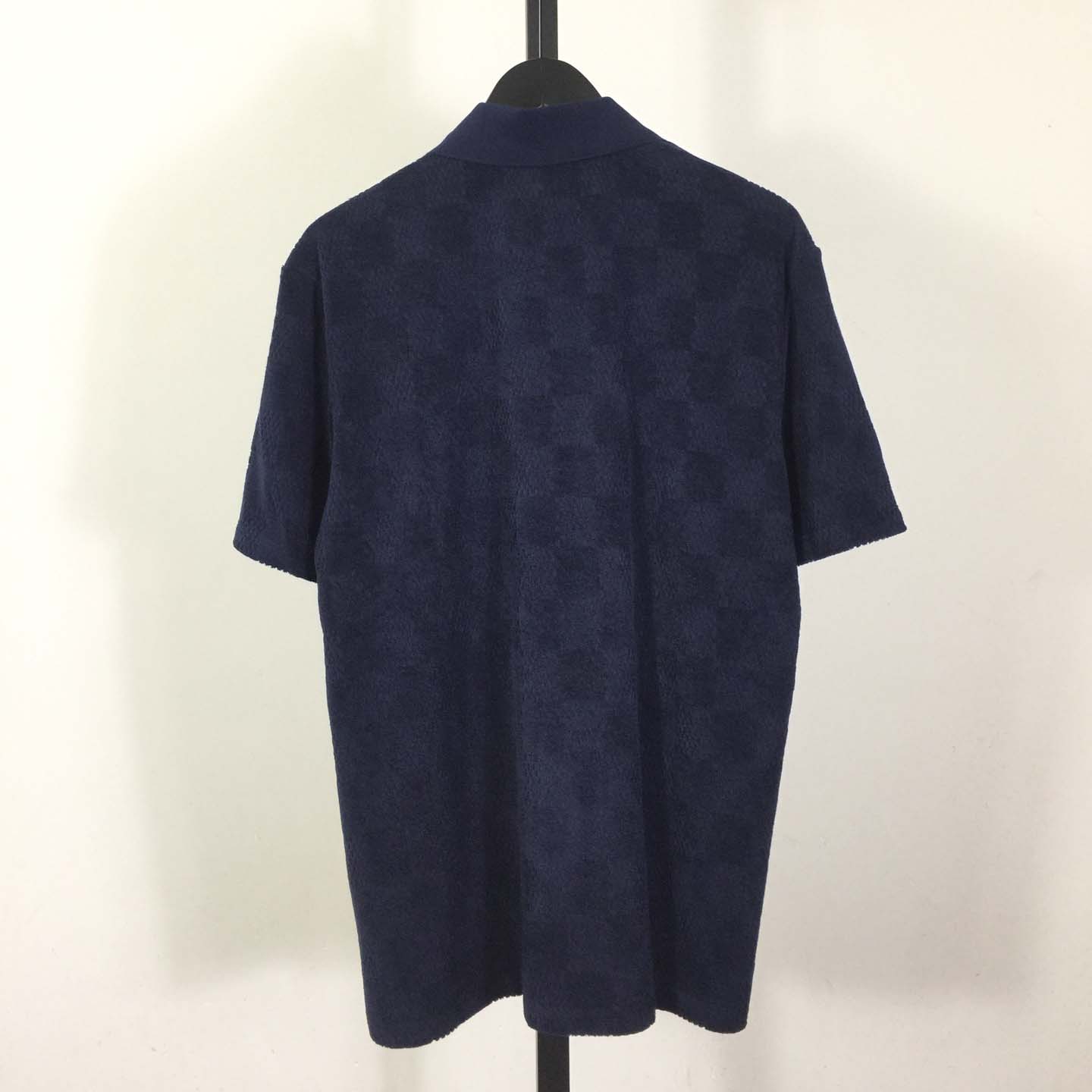 Louis Vuitton Damier French Terry Short-Sleeved Cotton-Blend Shirt   1AGK51 - FashionPlug