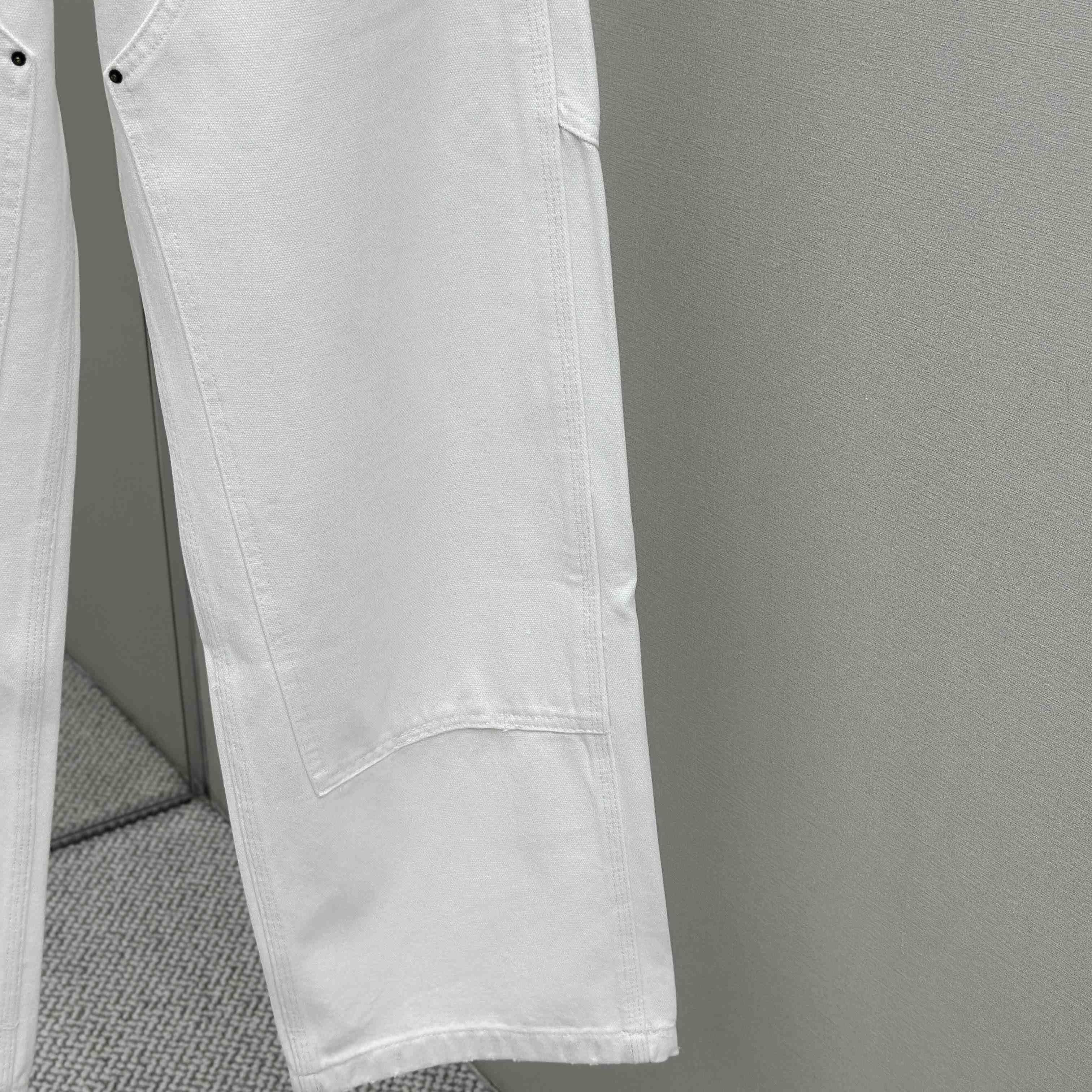 Prada White Old Canvas Pants - FashionPlug