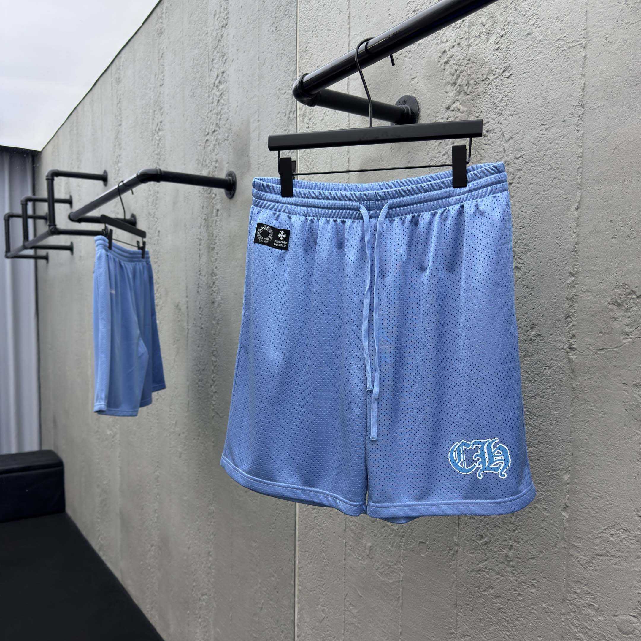 Chrome Hearts Sports Mesh Varsity Shorts Blue - FashionPlug