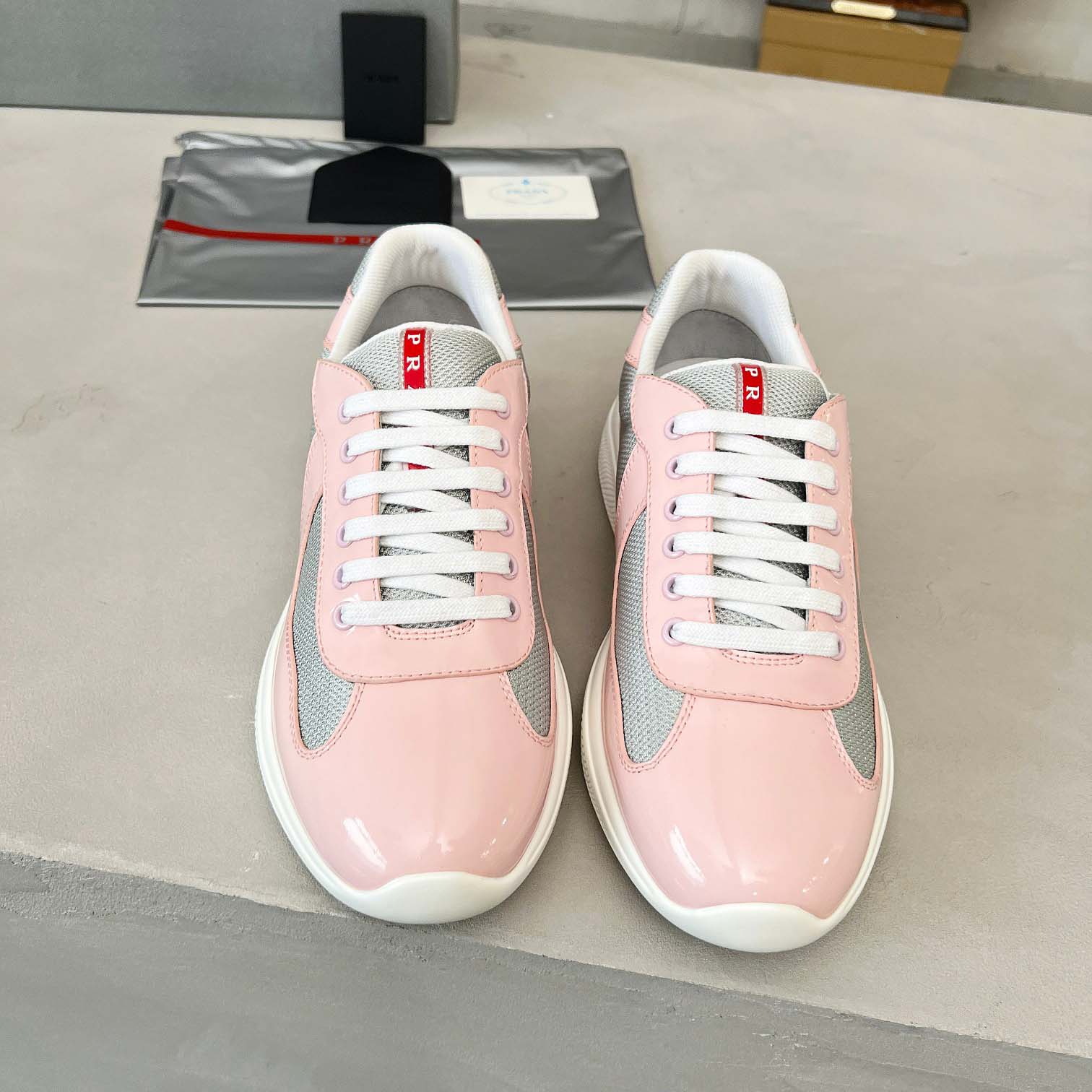 Prada America's Cup Biker Fabric Sneakers - FashionPlug