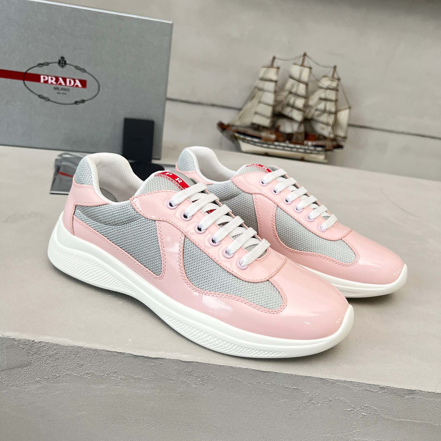 Prada America's Cup Biker Fabric Sneakers - FashionPlug