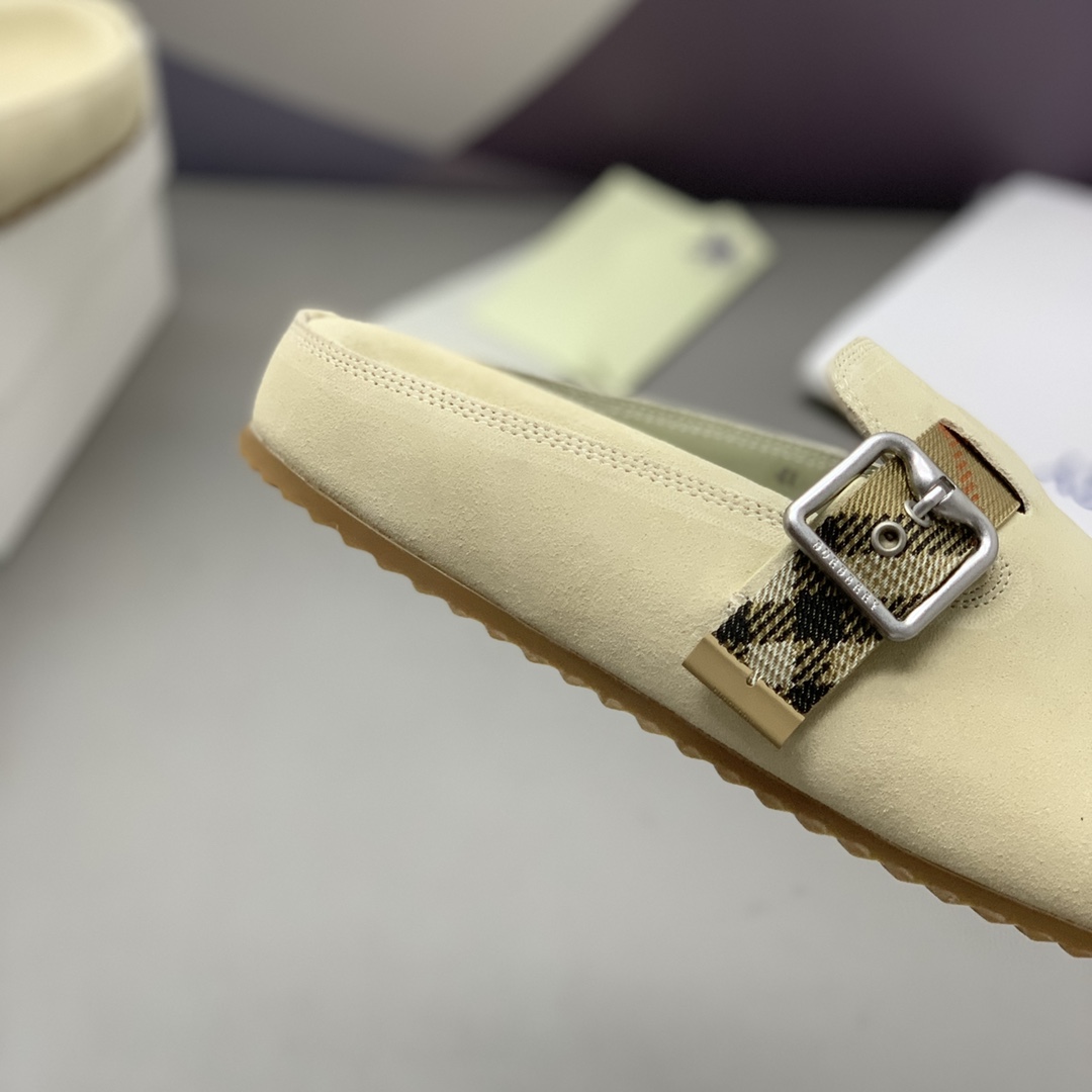 Burberry Suede Urchin Clogs - FashionPlug