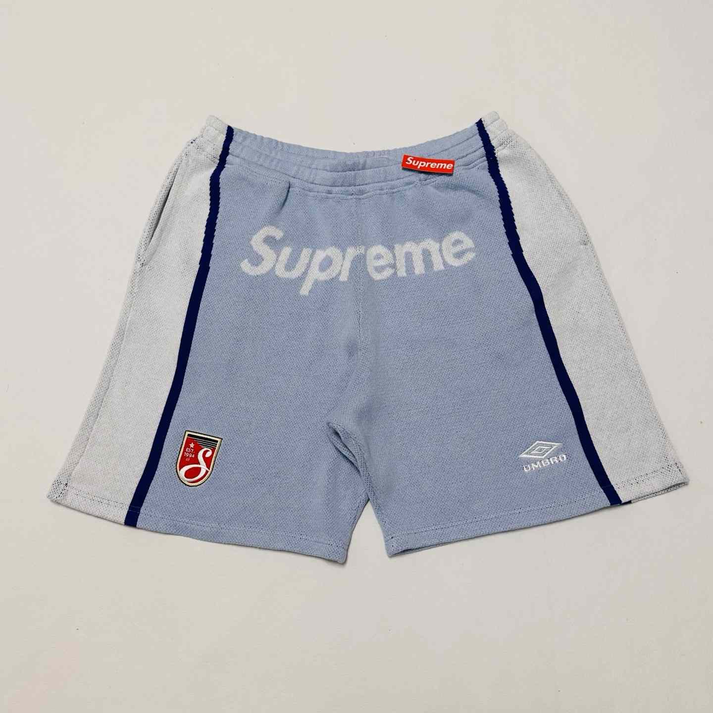 Supreme x Umbro Knit Soccer Short 'Blue'  - FashionPlug