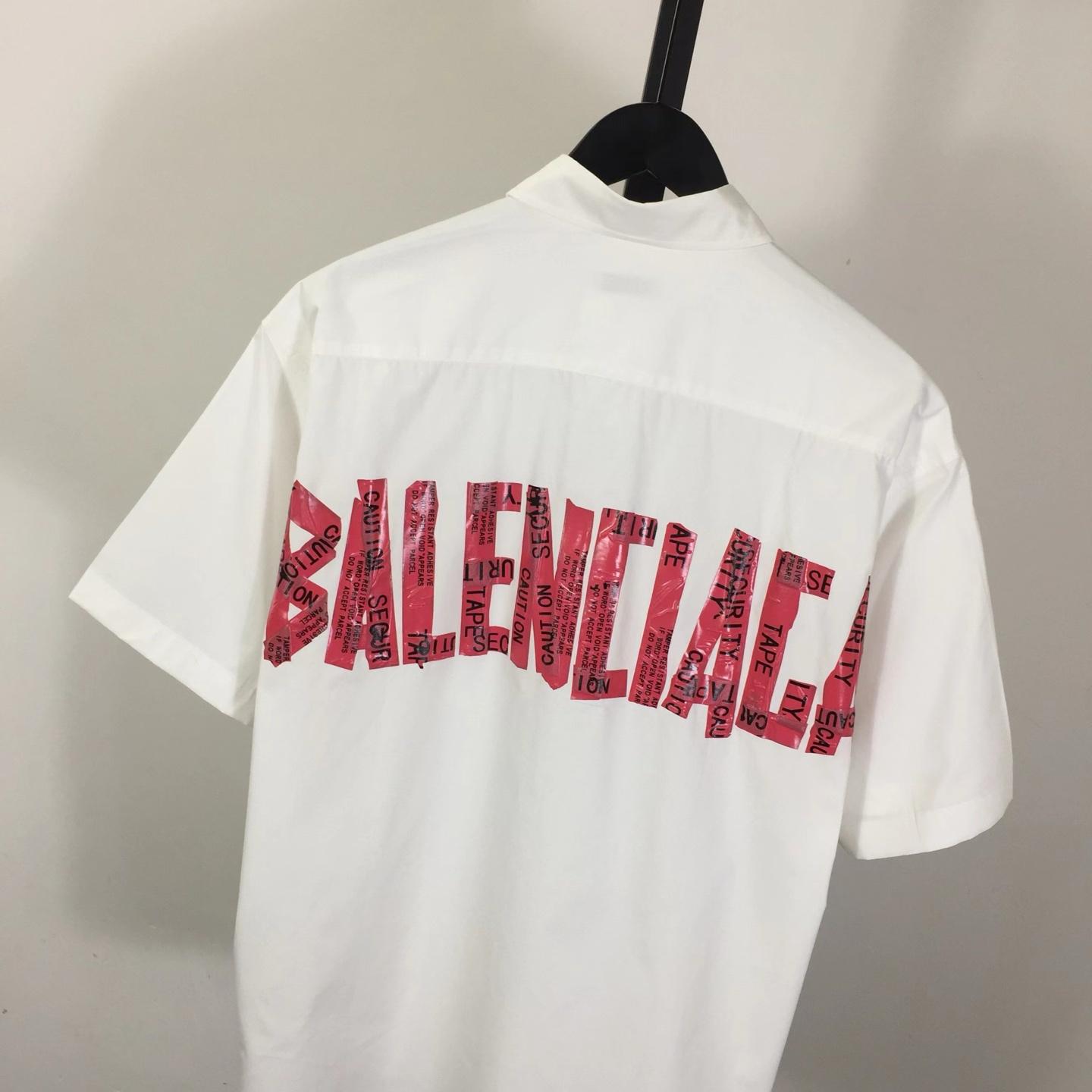 Balenciaga Security Tape Logo  Shirt - FashionPlug