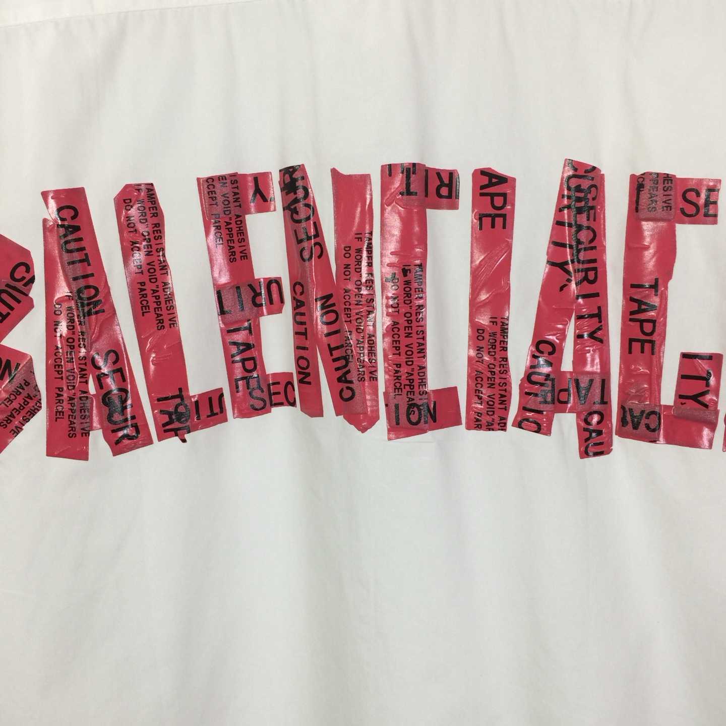 Balenciaga Security Tape Logo  Shirt - FashionPlug