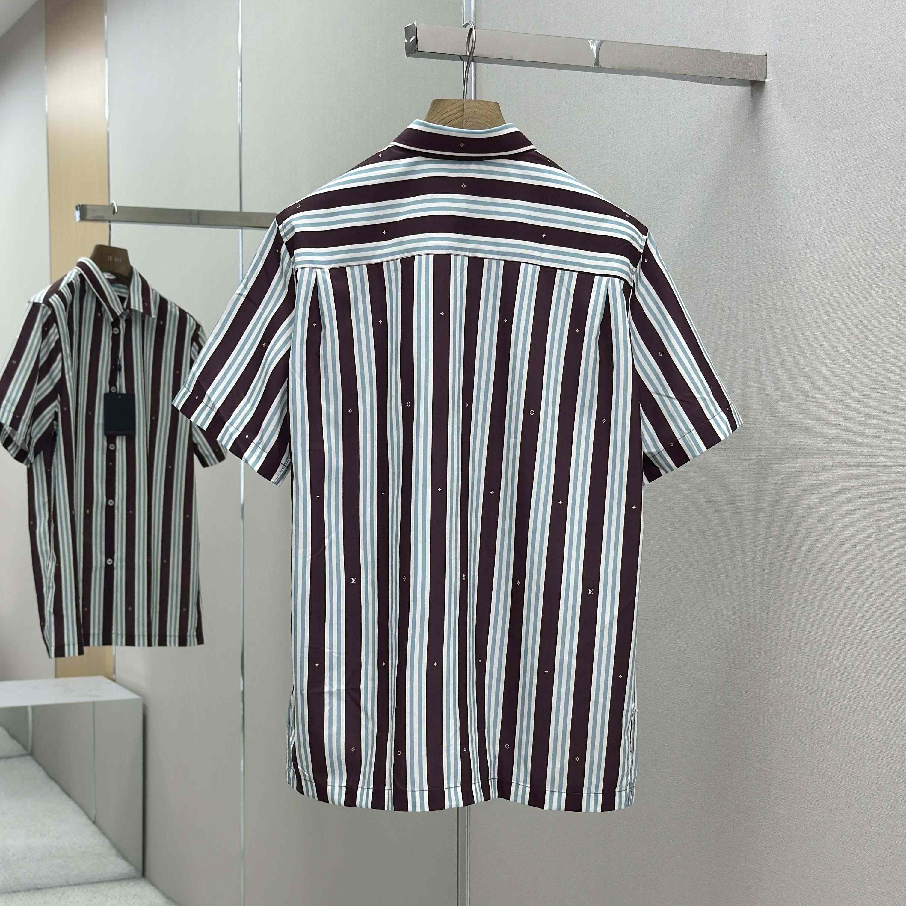Louis Vuitton Striped Short-Sleeved Shirt   1AHVWE - FashionPlug