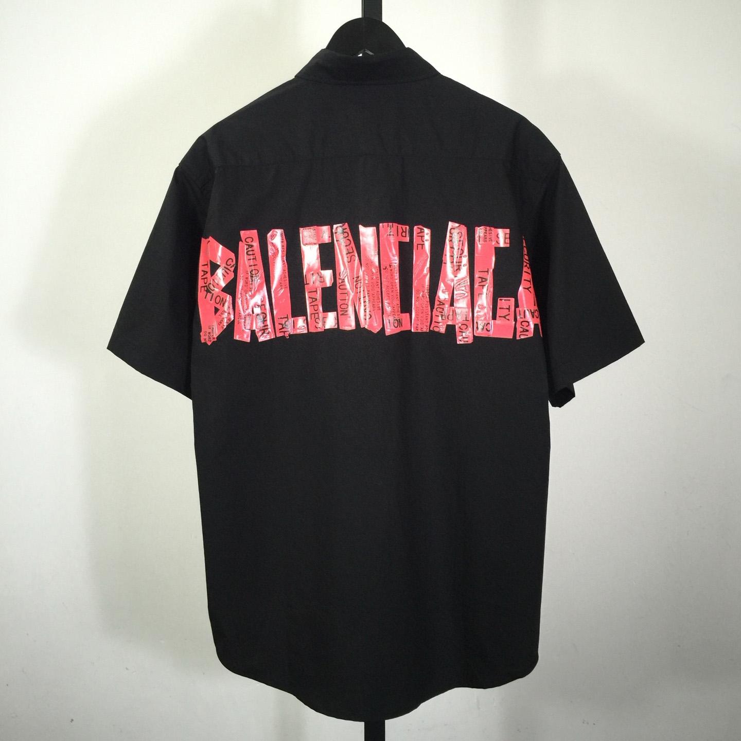 Balenciaga Security Tape Logo  Shirt - FashionPlug