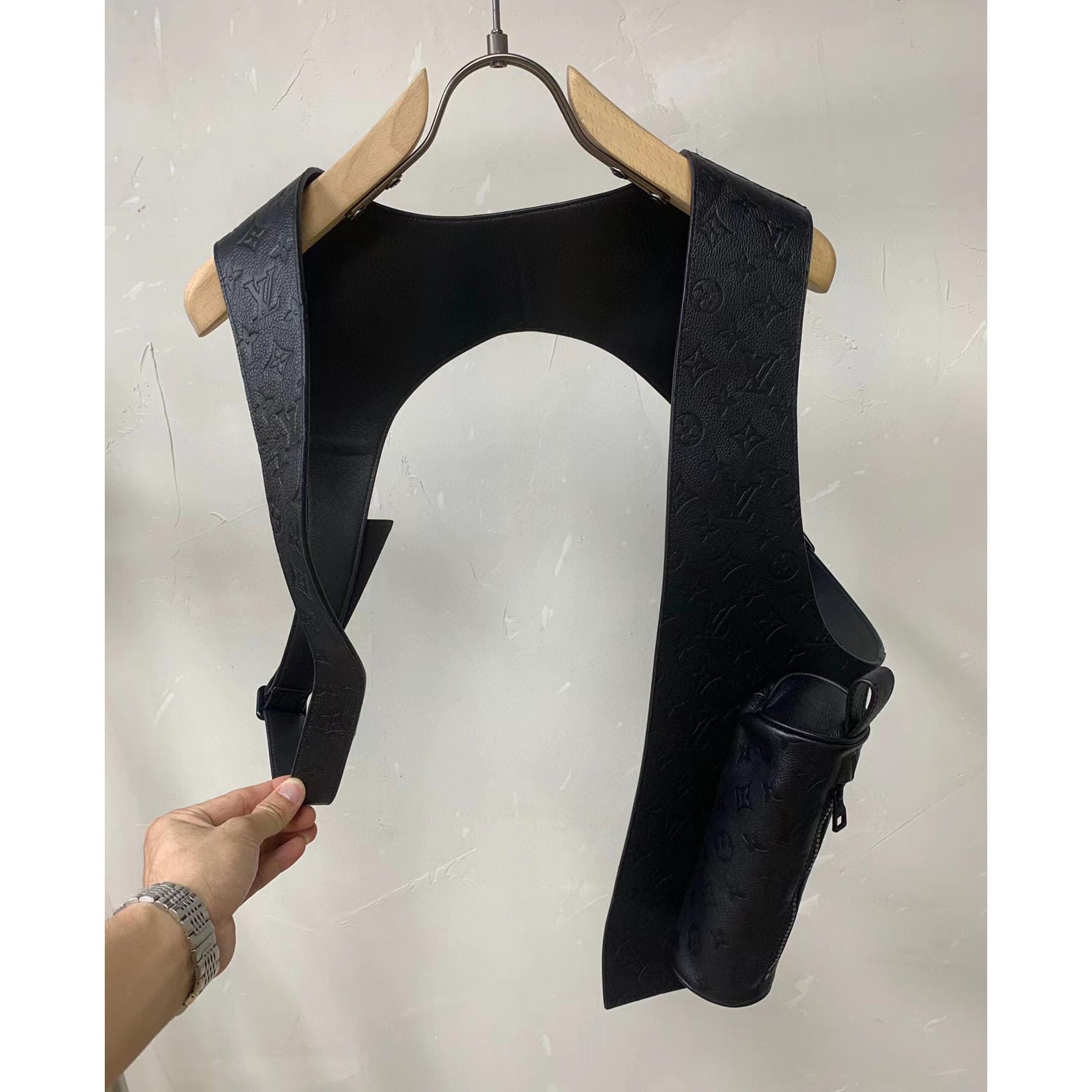 Louis Vuitton Black Monogram Embossed Leather Mid Layer (50% Off Sale)  PB2002       - FashionPlug