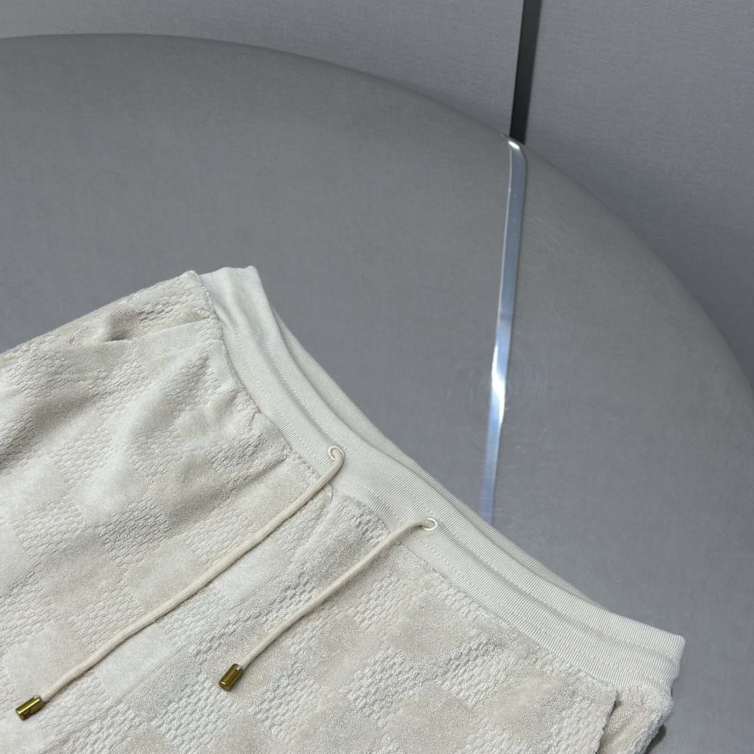 Louis Vuitton Damier French Terry Shorts   1AHUVJ - FashionPlug